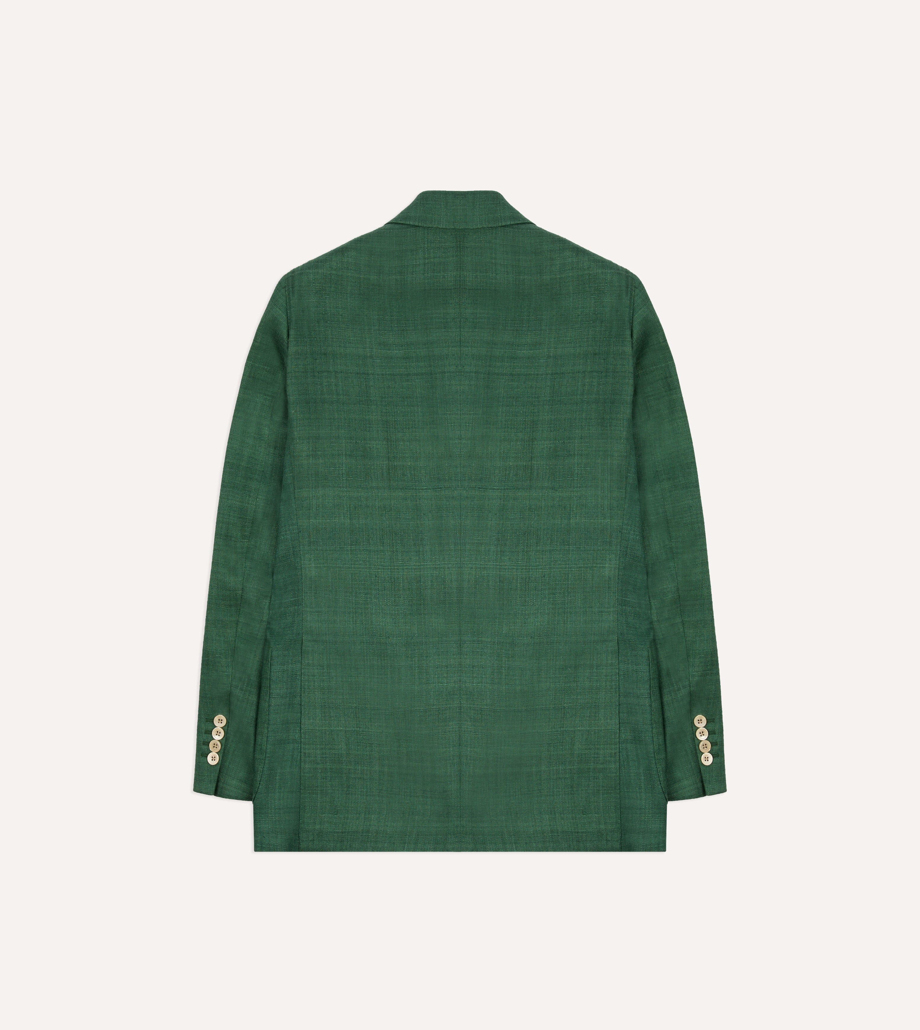 Green Tussah Silk Double-Breasted Evening Jacket - Image 8