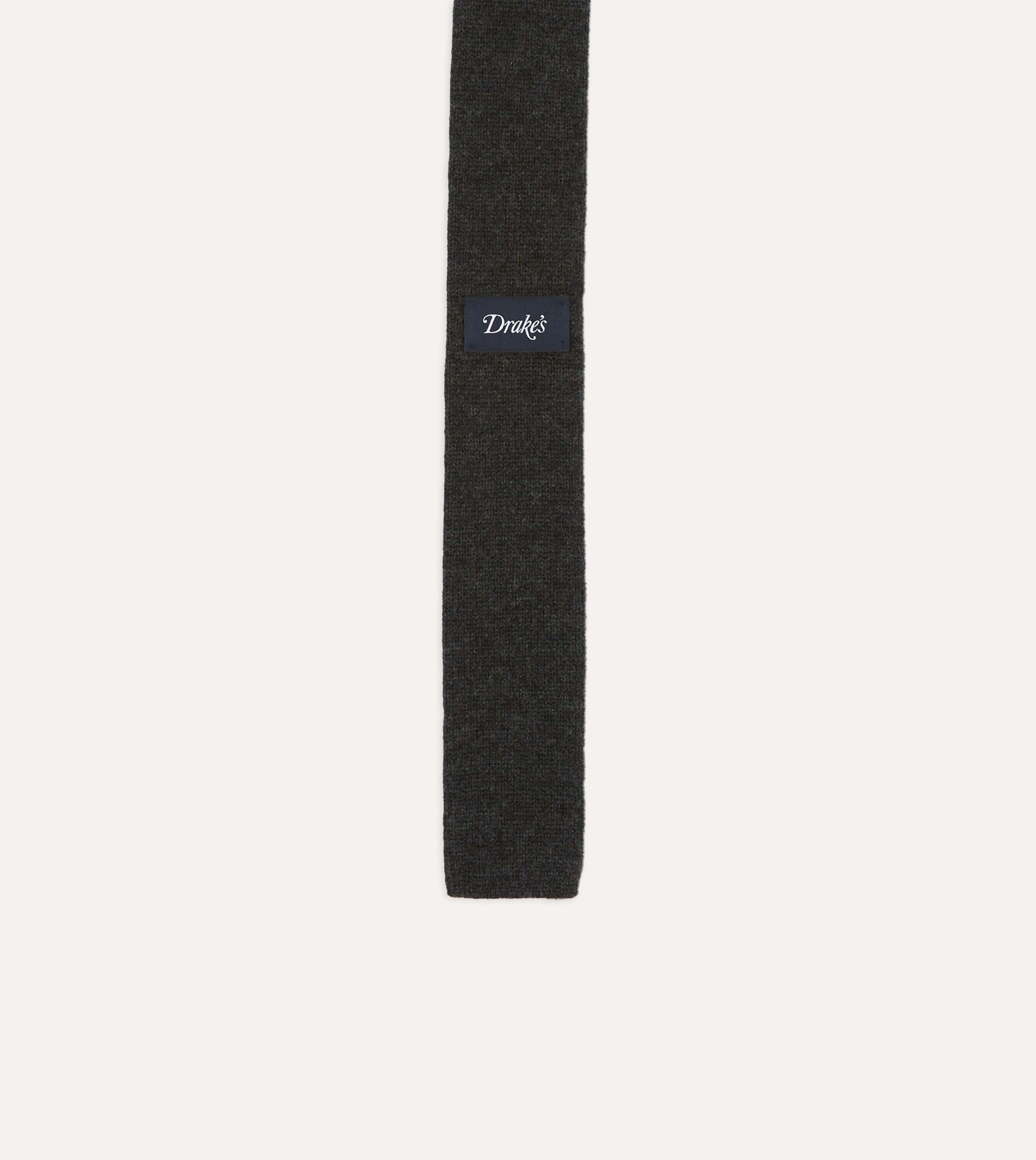 Grey Cashmere Cable Knitted Tie - Image 3