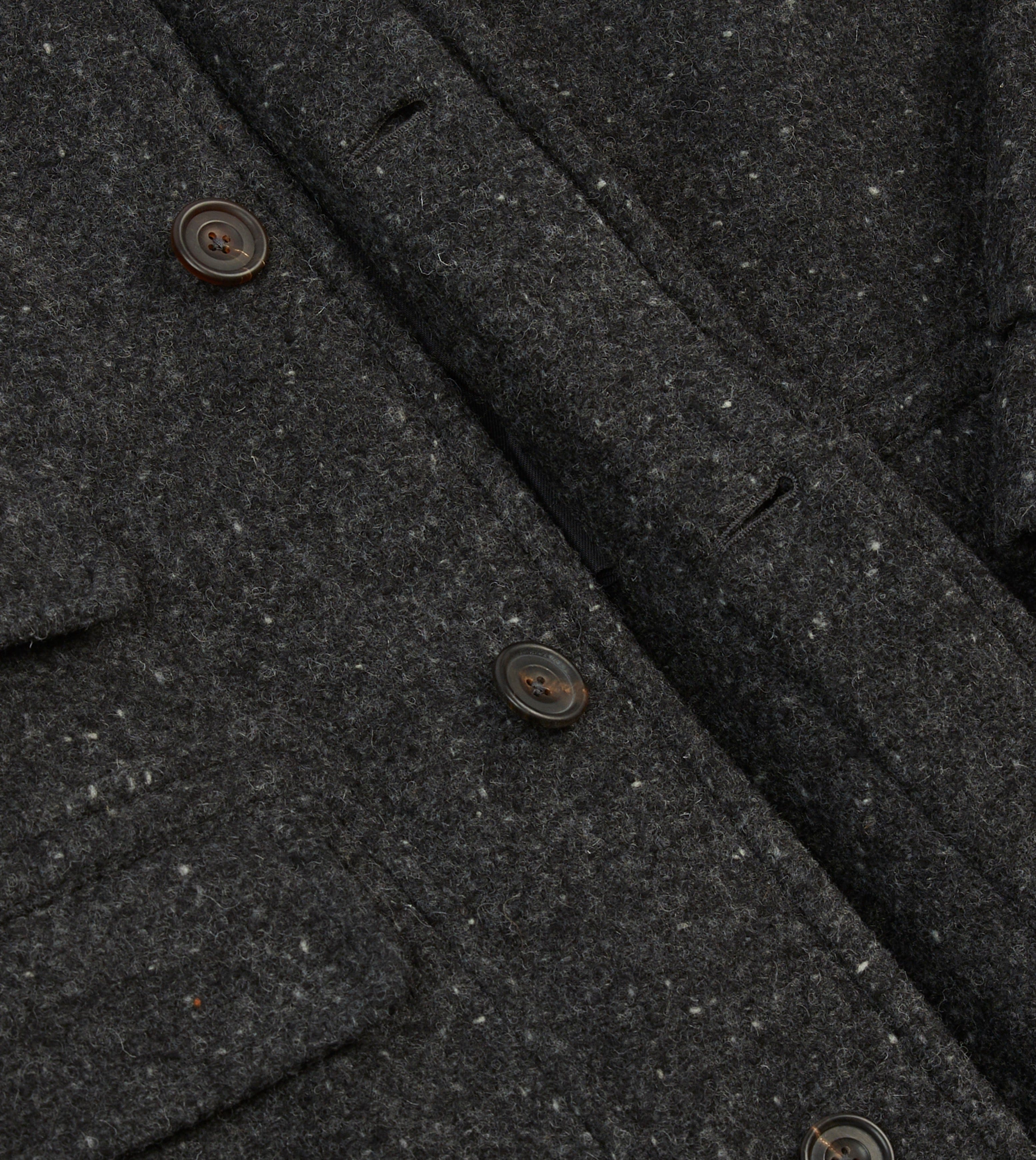 Grey Flecked Wool Raglan Coat - Image 6