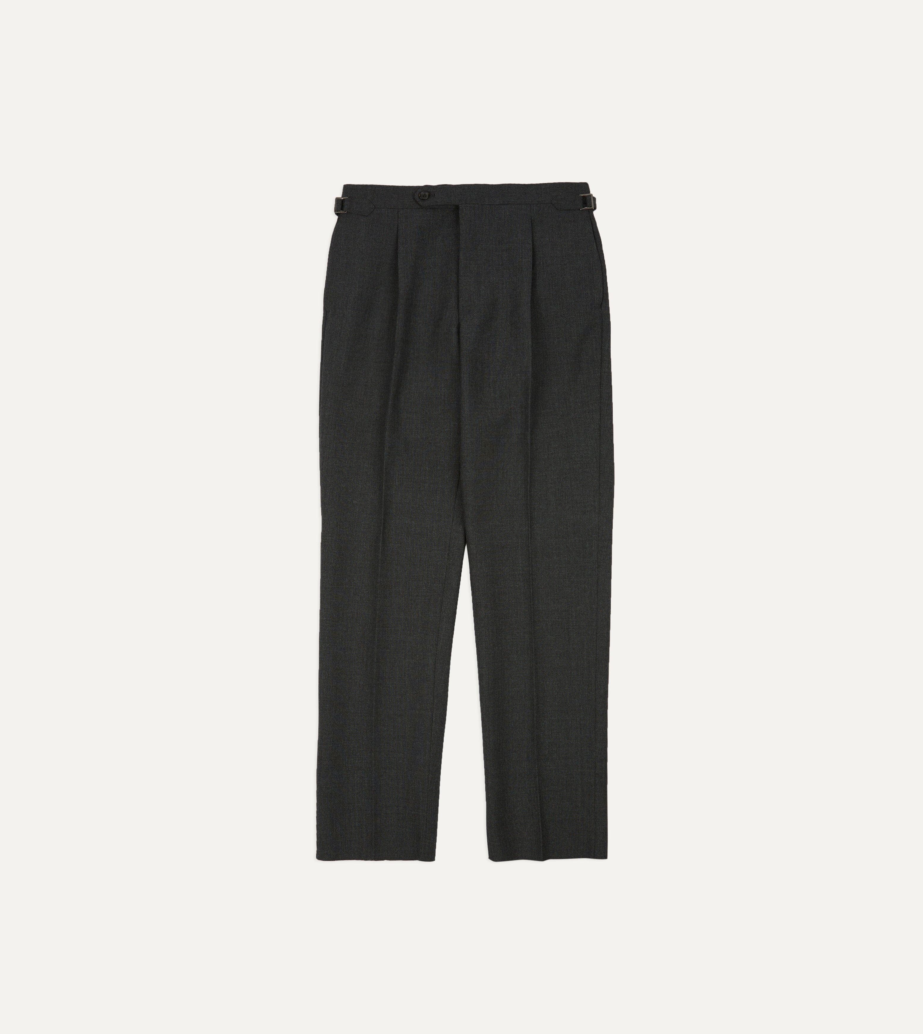 Grey Fresco® Wool Single Pleat Trouser - Image 3