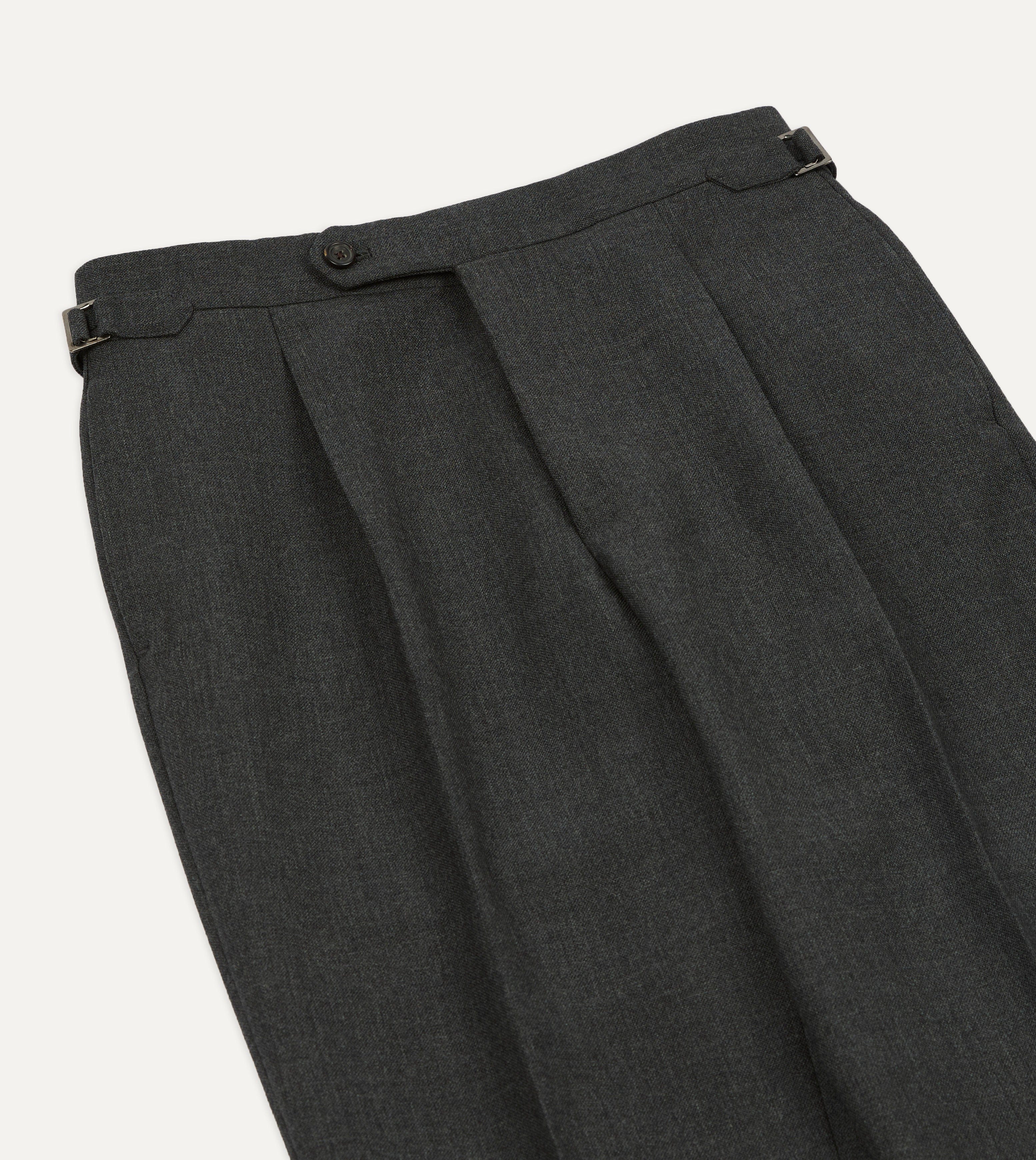 Grey Fresco® Wool Single Pleat Trouser - Image 4