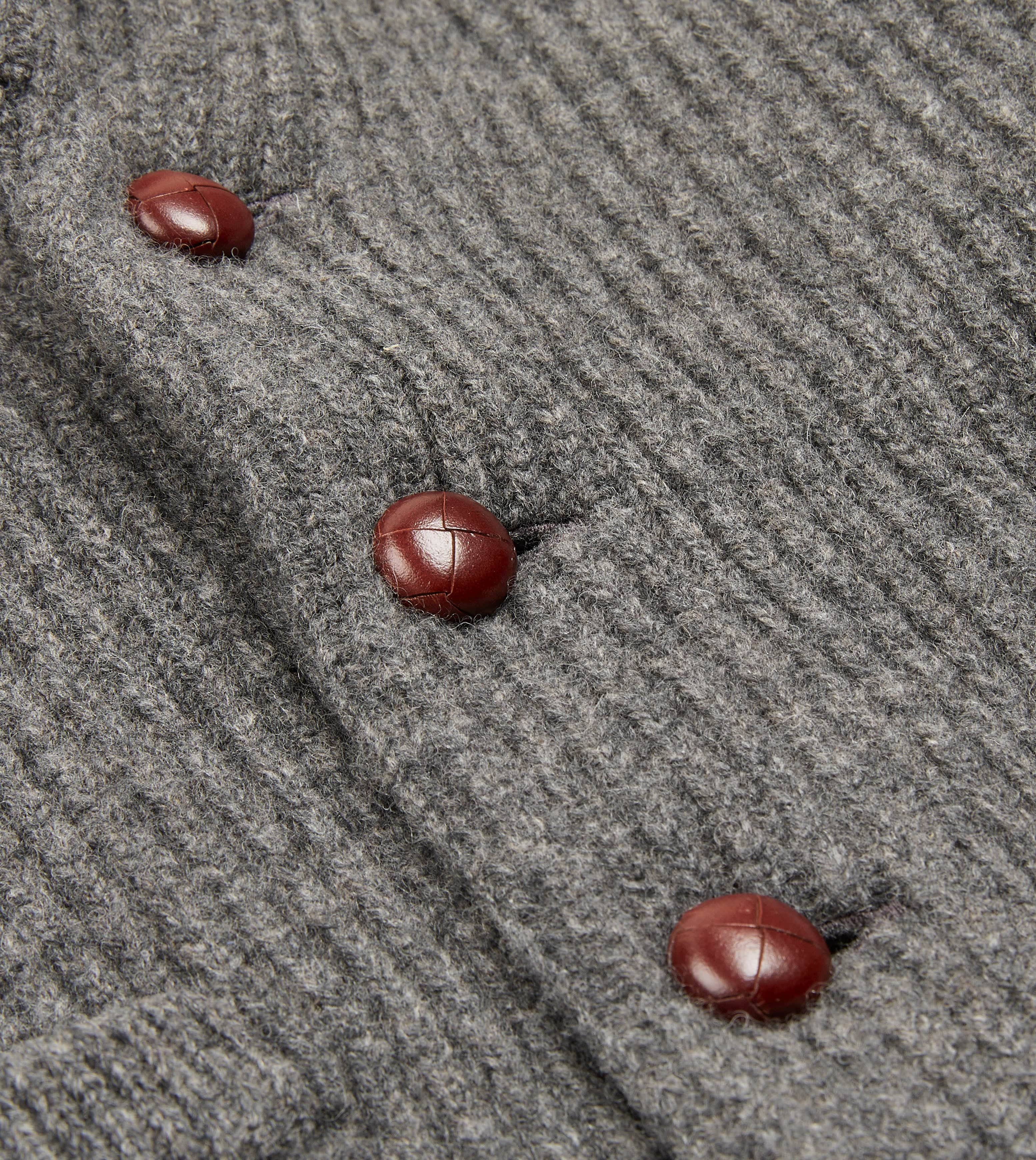 Grey Lambswool Shawl Collar Cardigan - Image 4