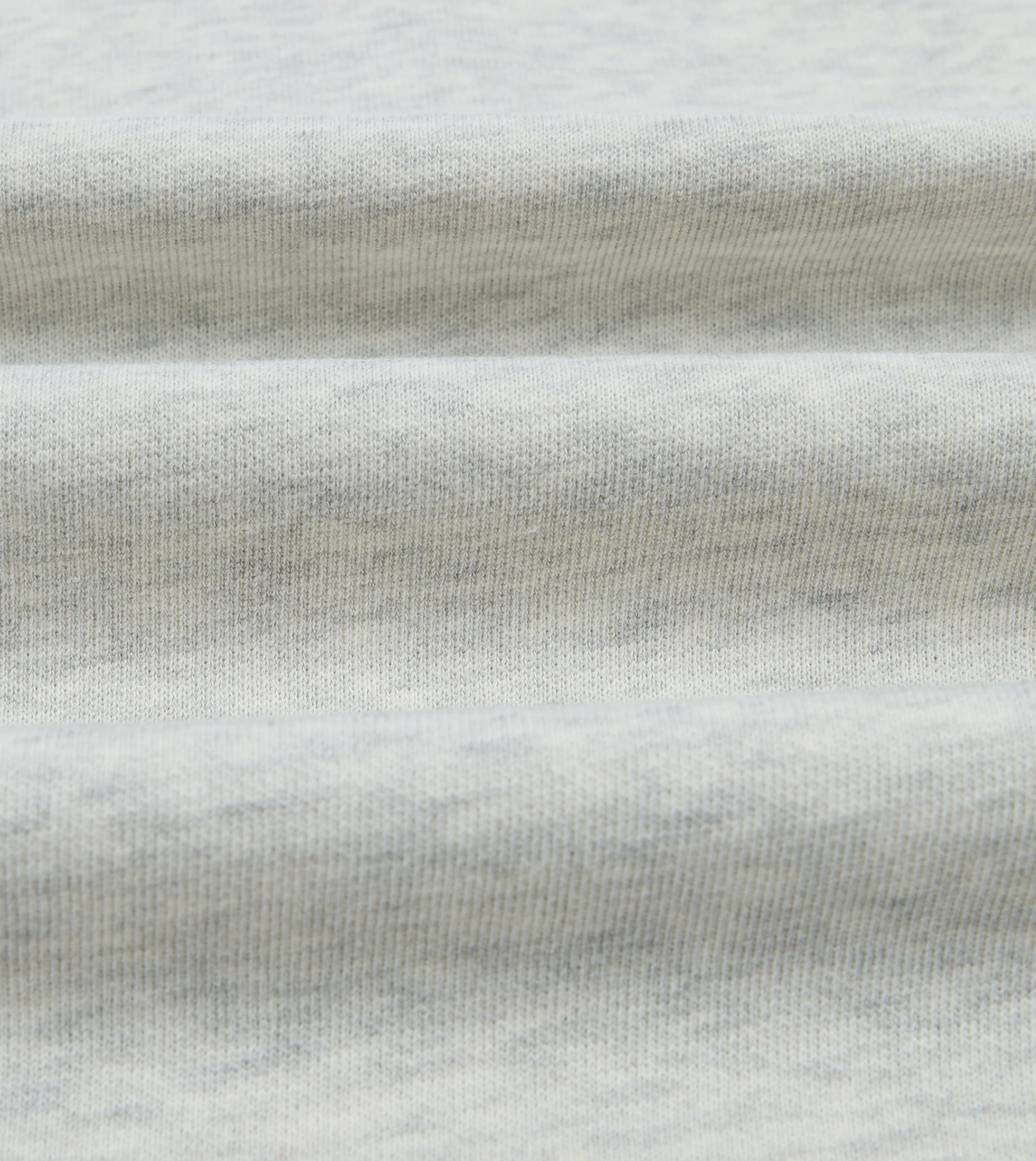 Grey Melange Jersey Cotton Long-Sleeve Polo Shirt - Image 2