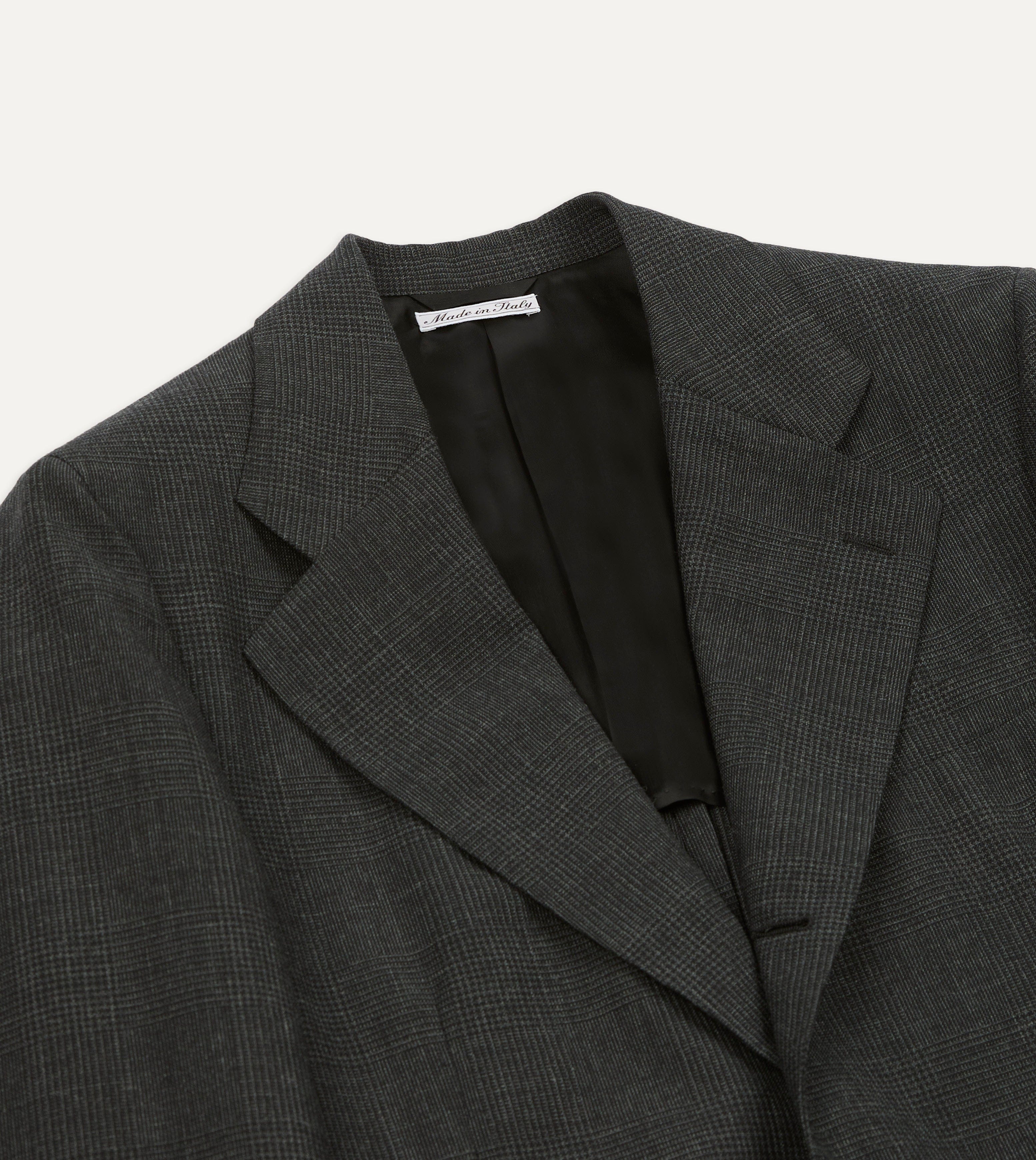 Grey Prince of Wales Check Fresco® Wool Tailored Jacket - Image 3