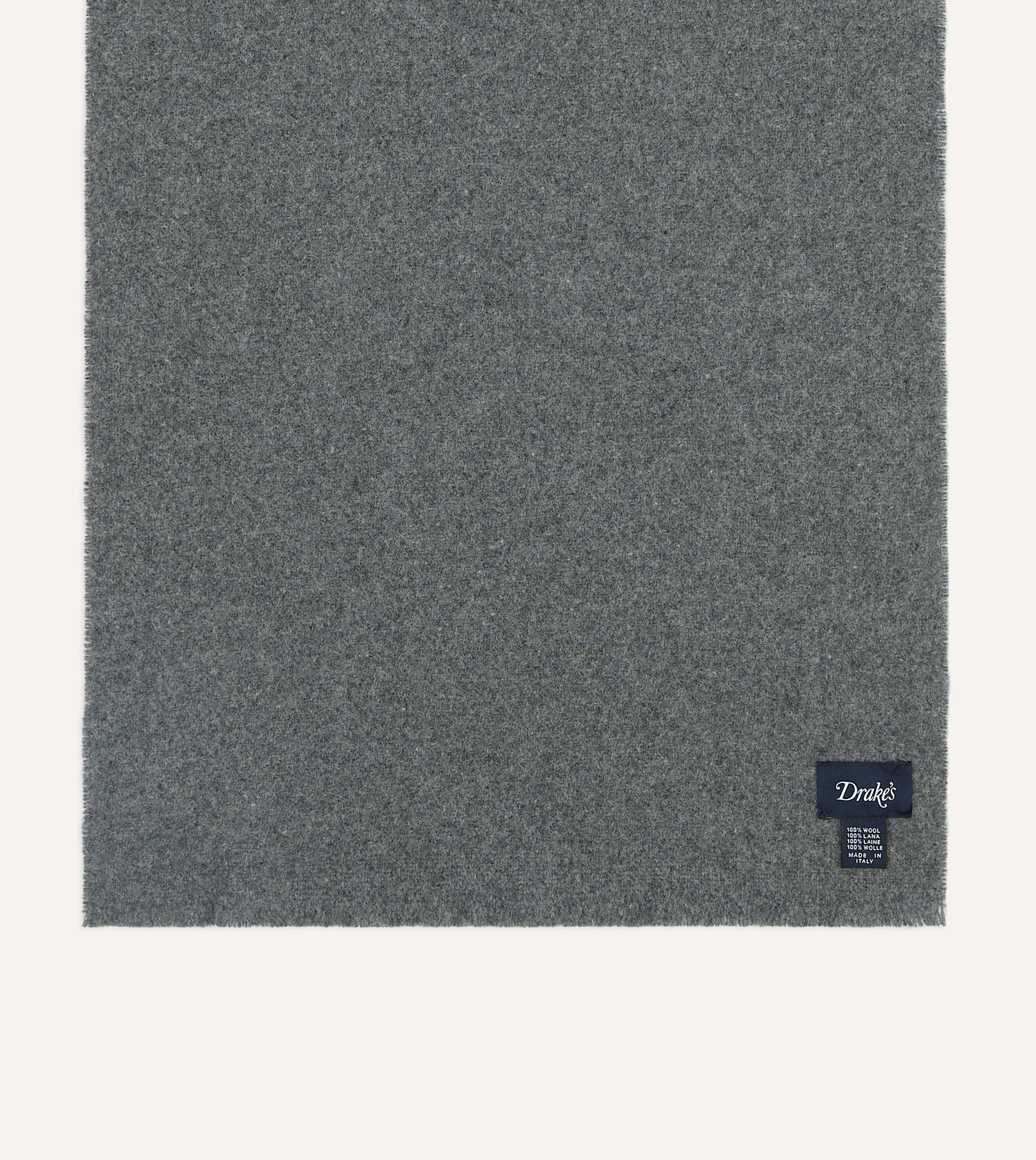 Grey Solid Wool Scarf - Image 3