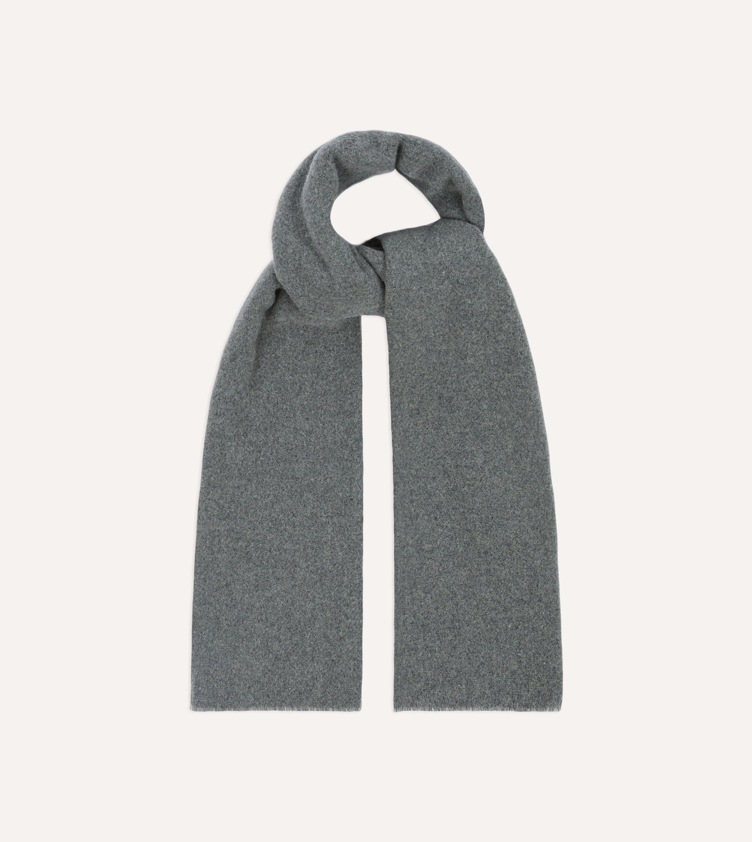 Grey Solid Wool Scarf - Image 4
