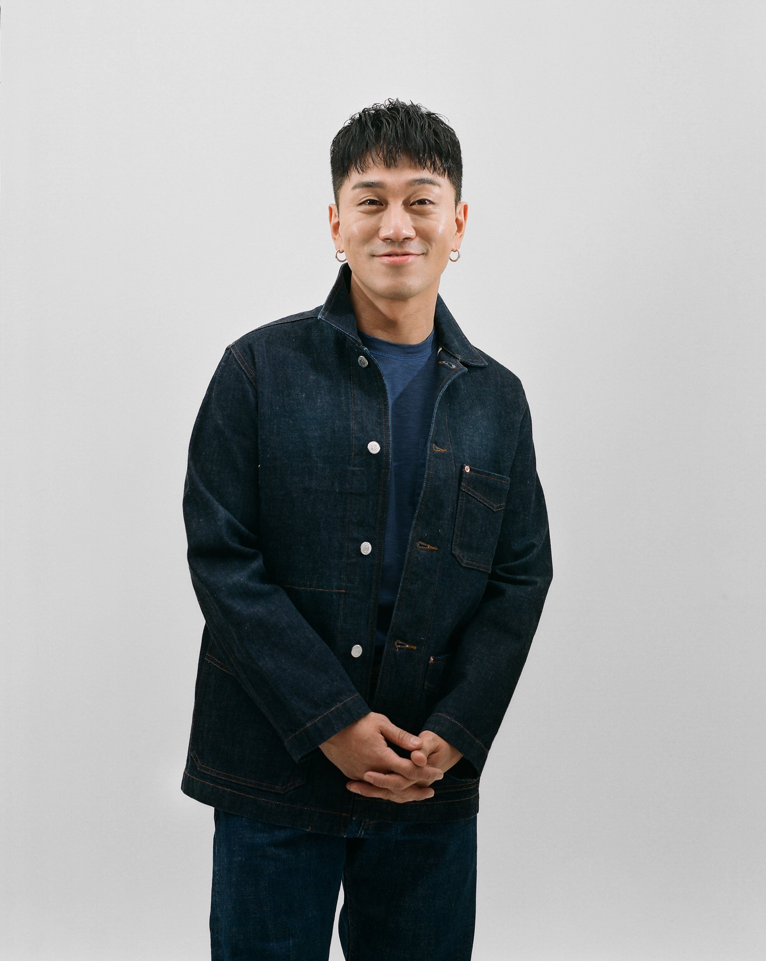 Indigo Rinse Denim Five-Pocket Chore Jacket - Image 9