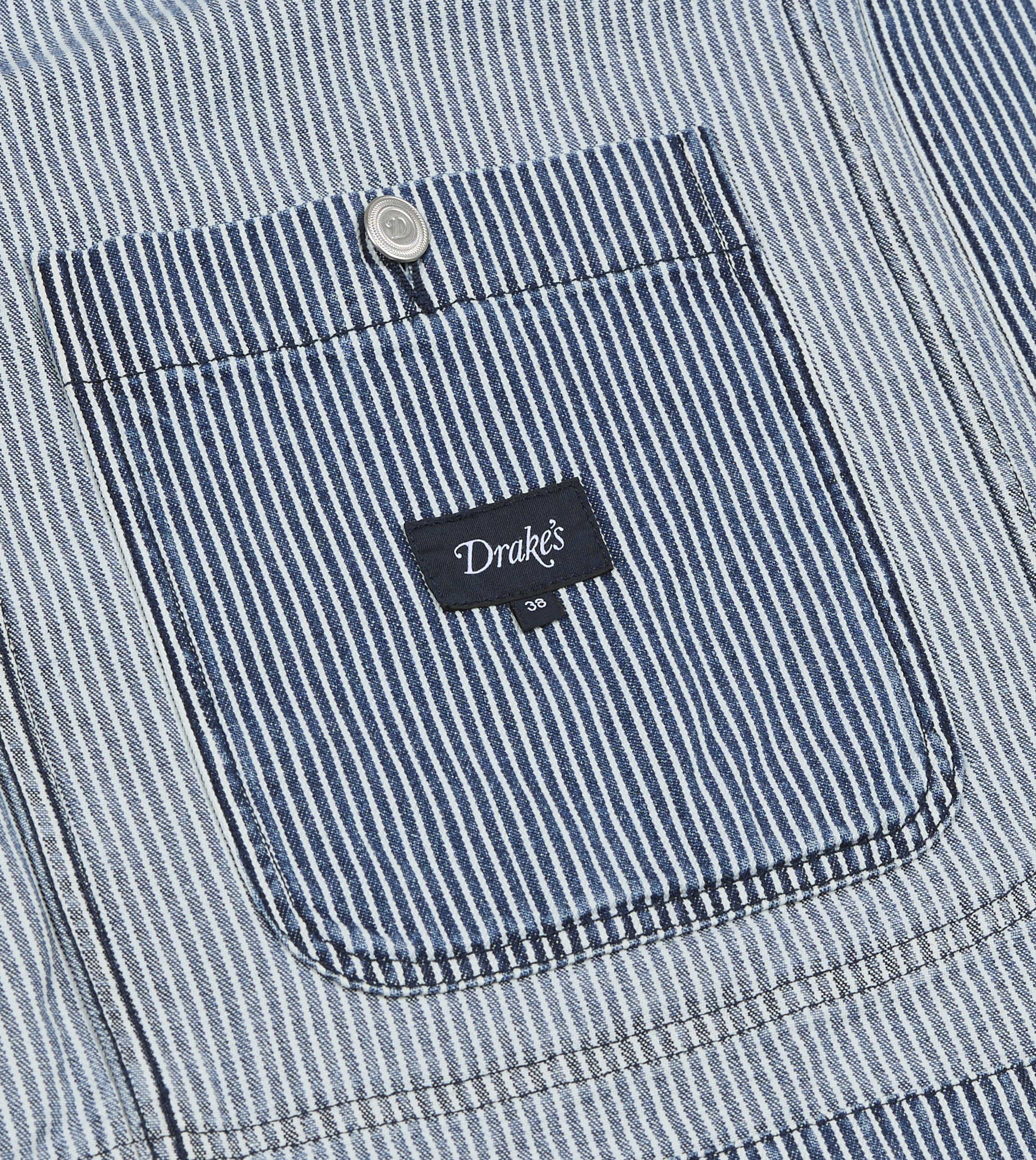 Indigo Stripe Denim Field Jacket - Image 8