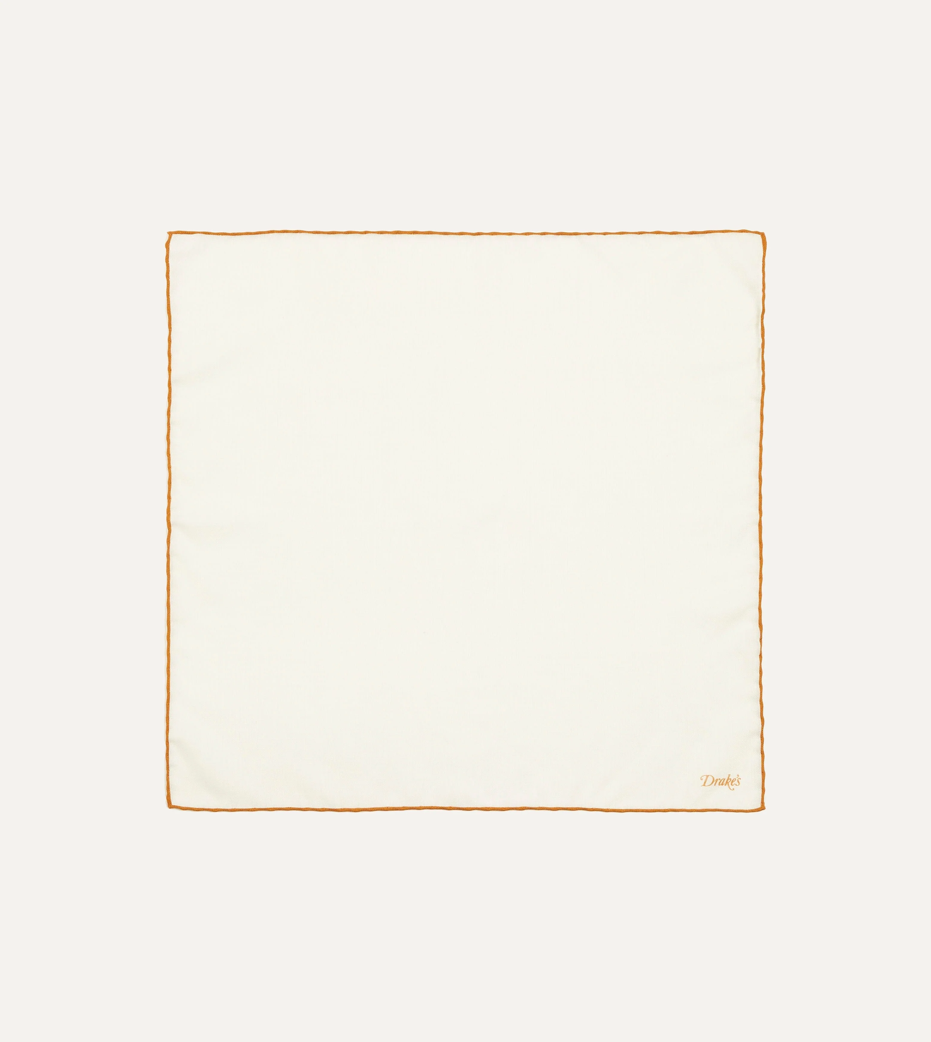 Ivory and Gold Shoestring Border Silk Pocket Square