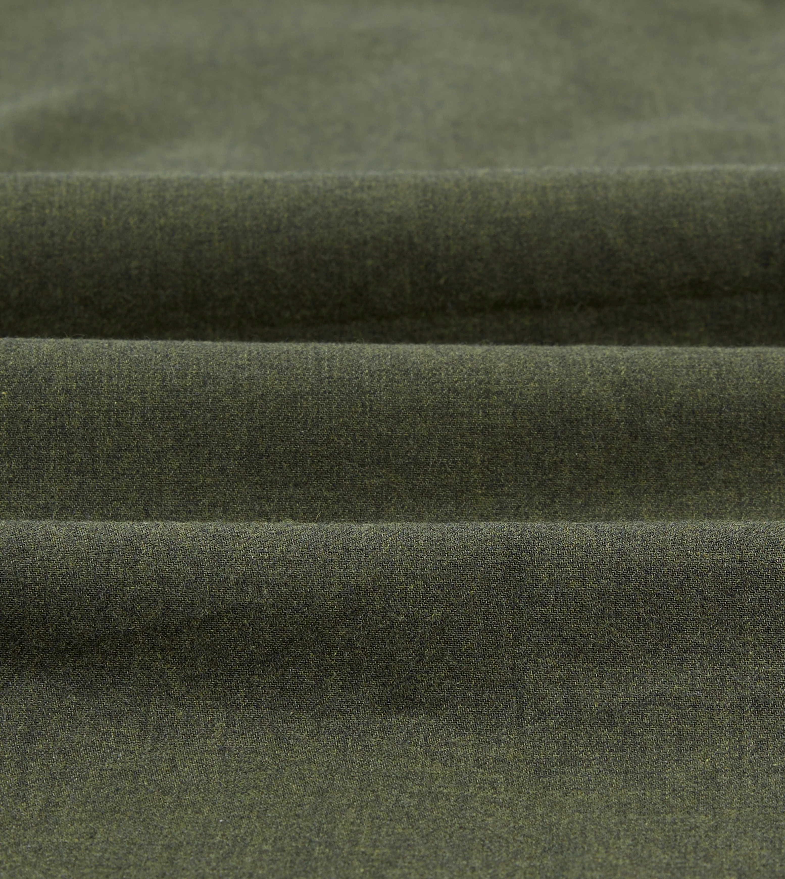 Khaki Green Cotton Flannel Two-Pocket Work Shirt - Image 2