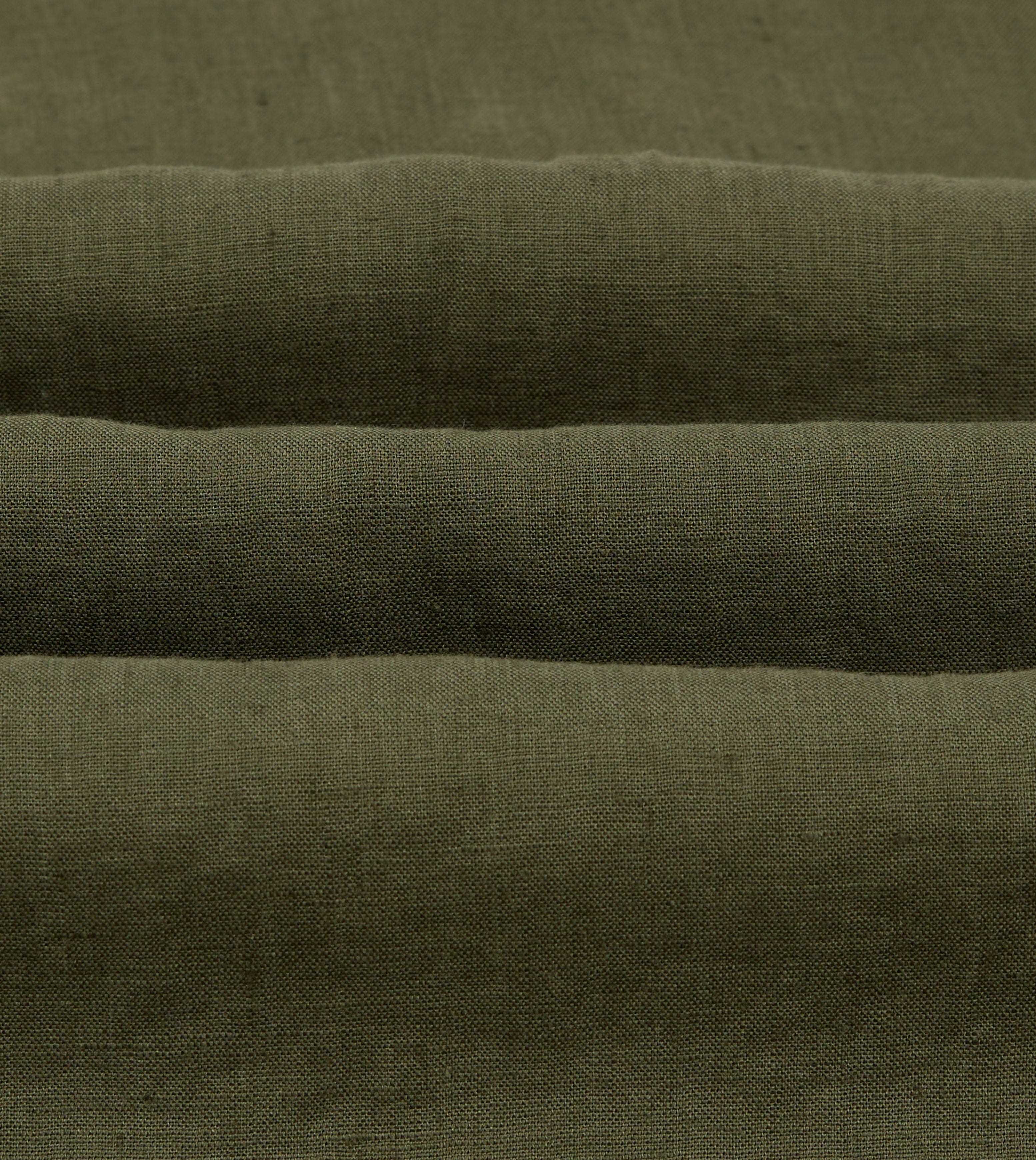 Khaki Linen Pintuck Military Shirt - Image 3