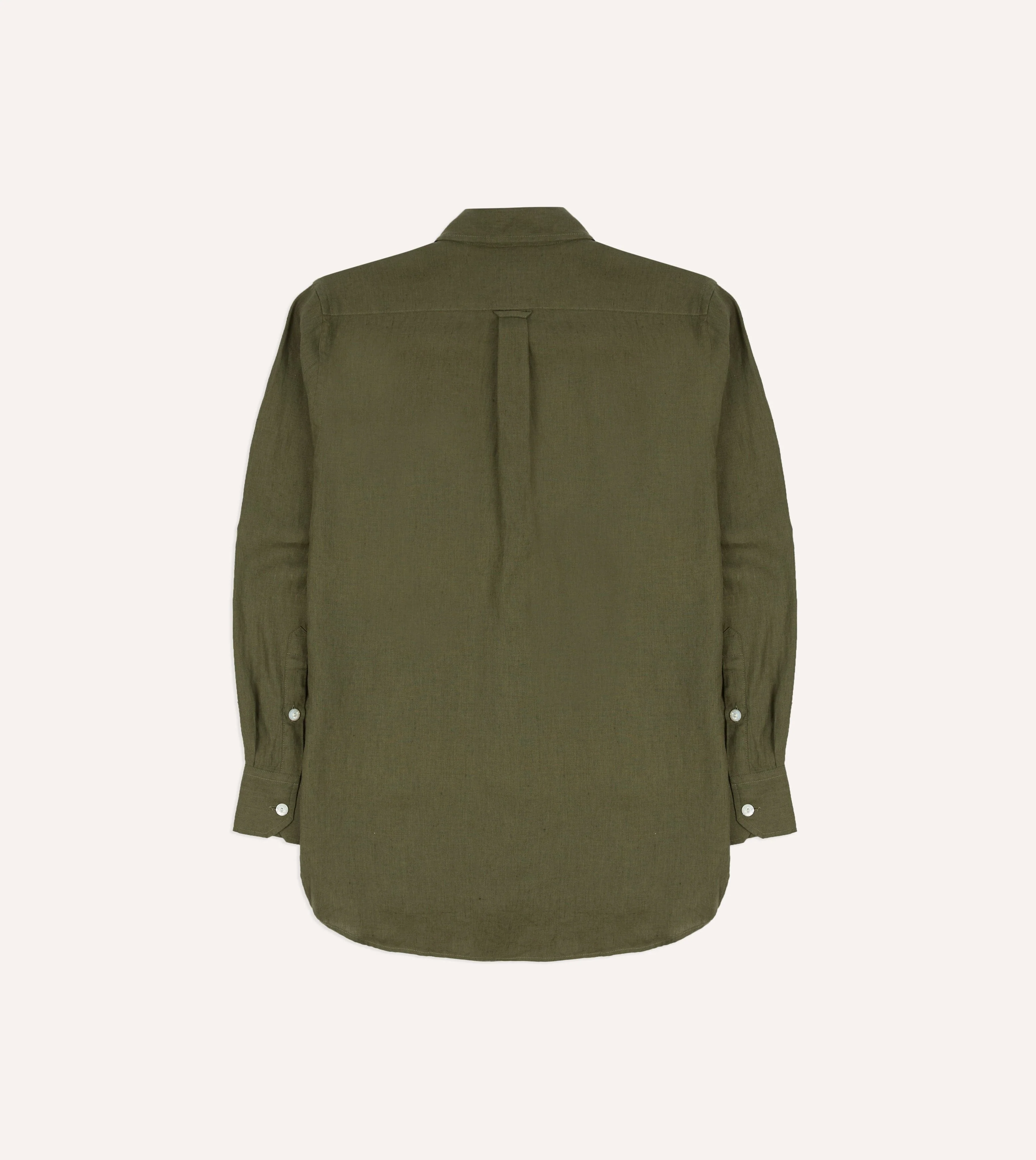 Khaki Linen Pintuck Military Shirt - Image 7