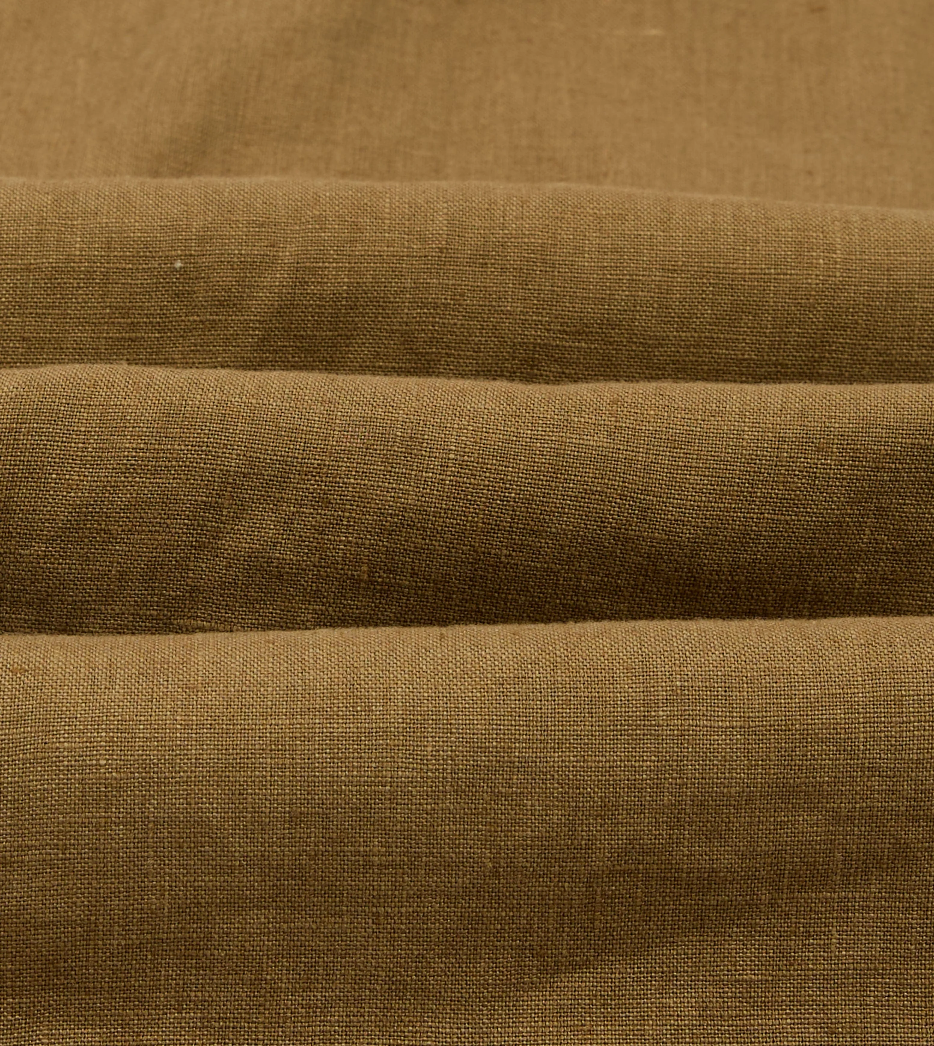 Khaki Linen Short Sleeve Camp Collar Military Shirt - Image 3