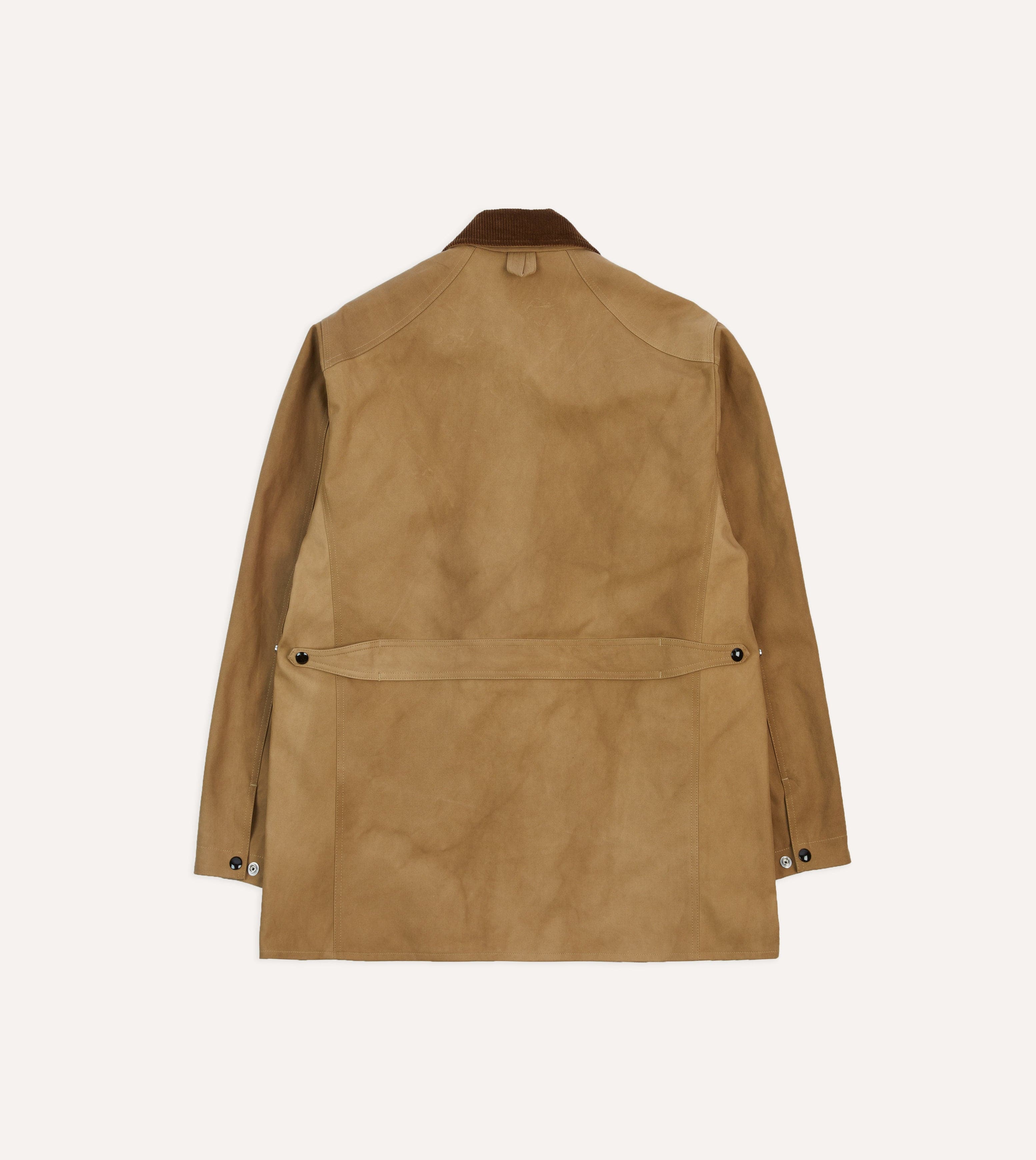 Light Brown Cotton Gabardine Barn Jacket - Image 10