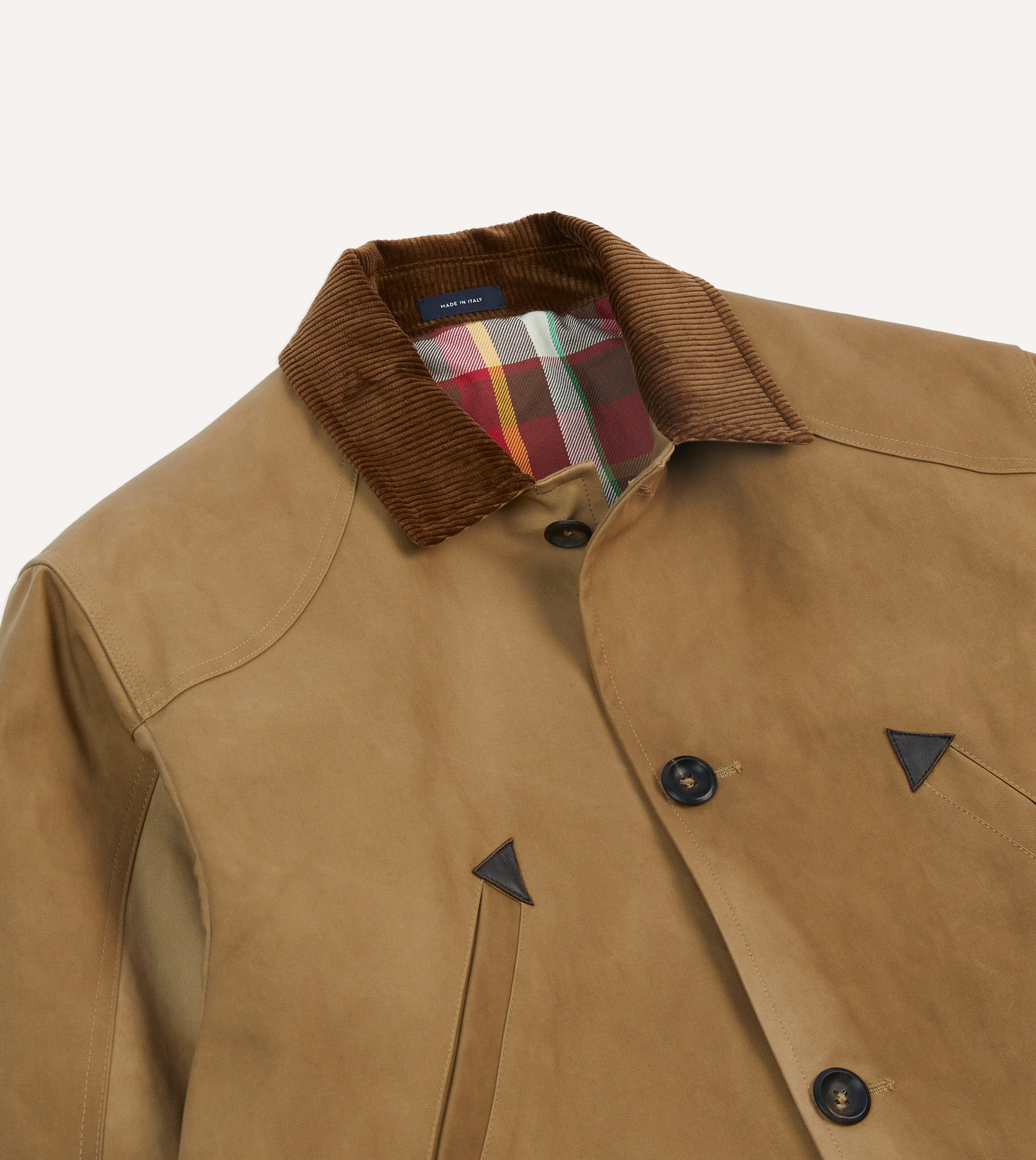 Light Brown Cotton Gabardine Barn Jacket - Image 4