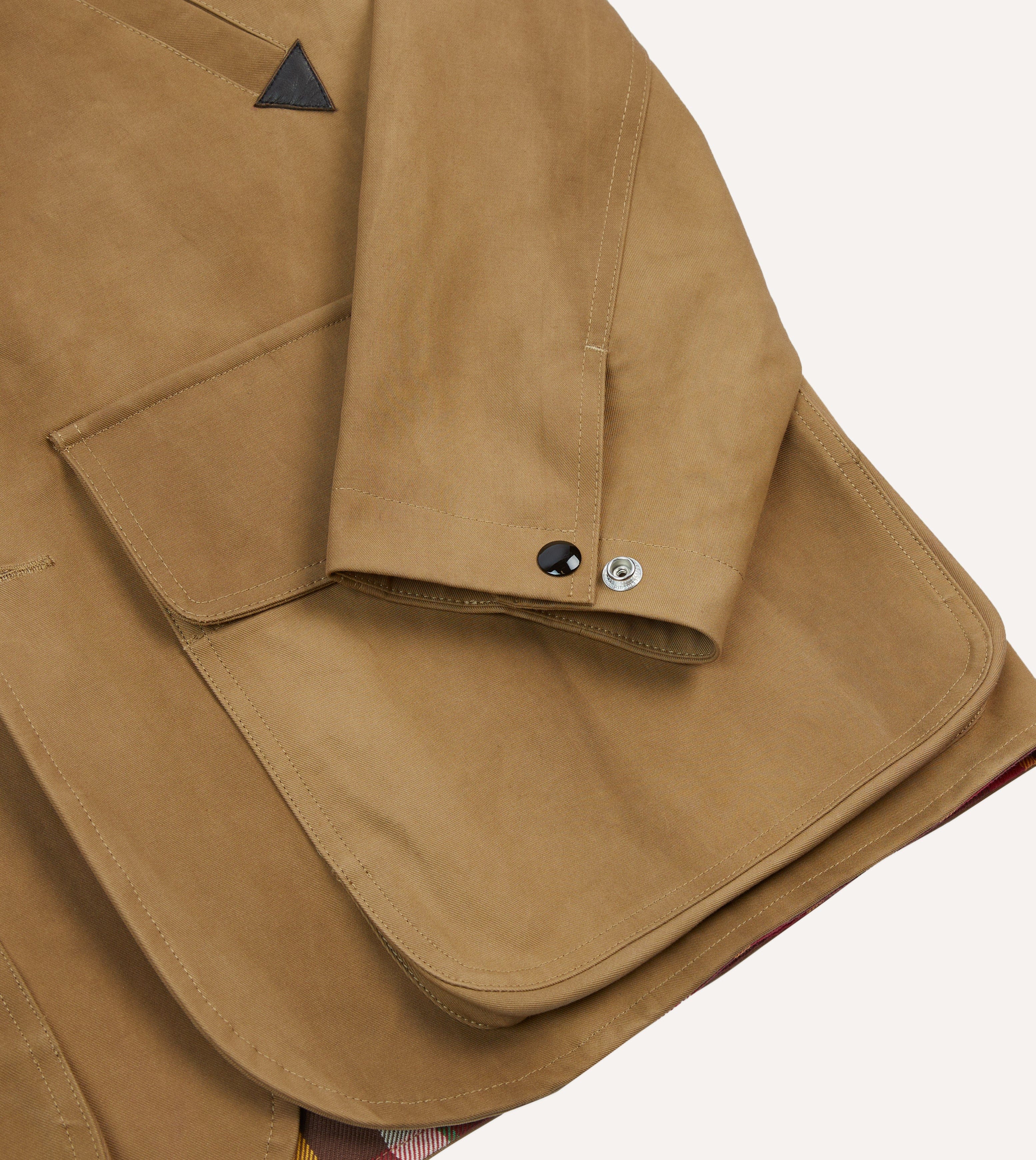 Light Brown Cotton Gabardine Barn Jacket - Image 6