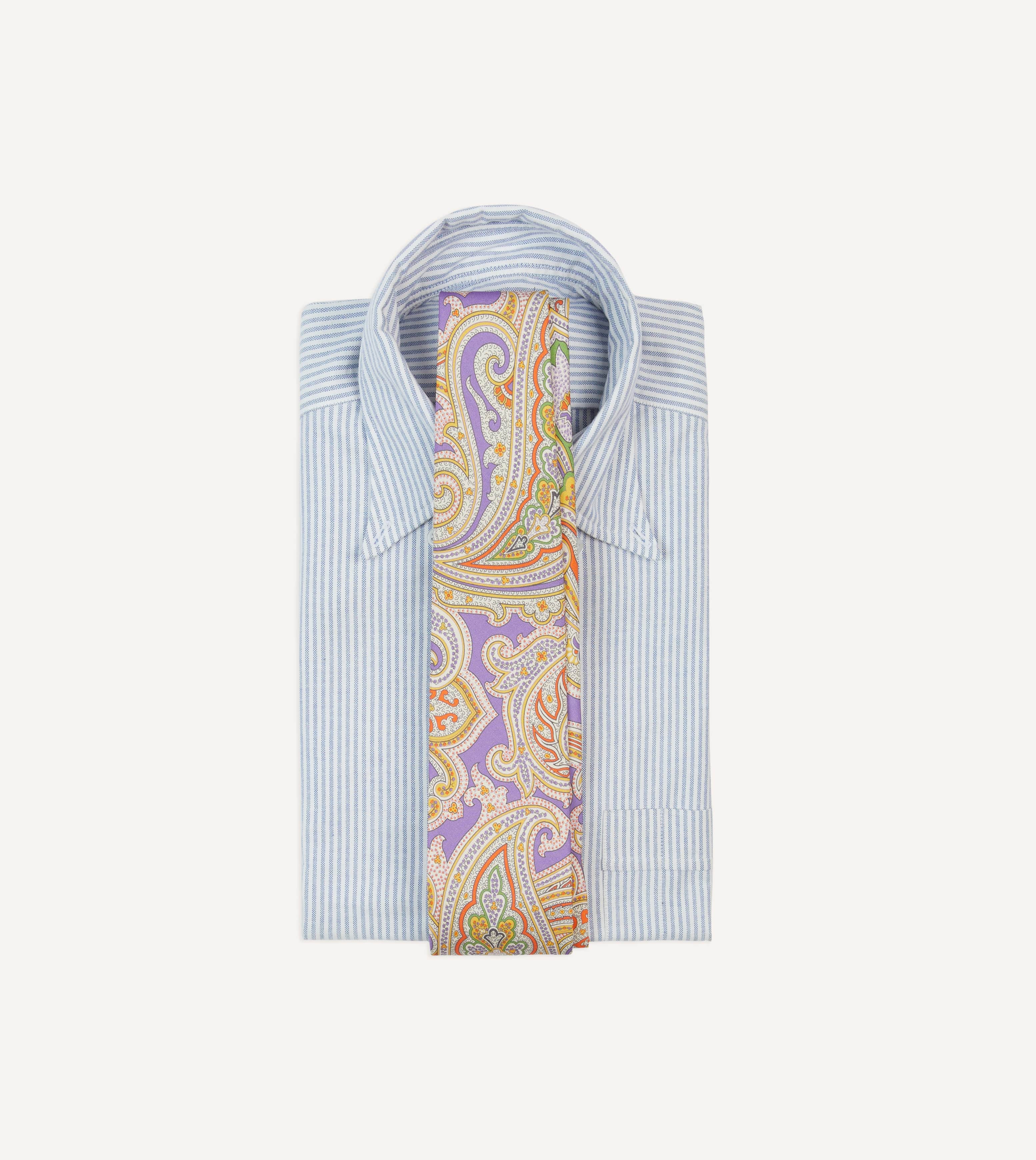 Lilac Large Paisley Silk Self-Tipped Tie - Image 2
