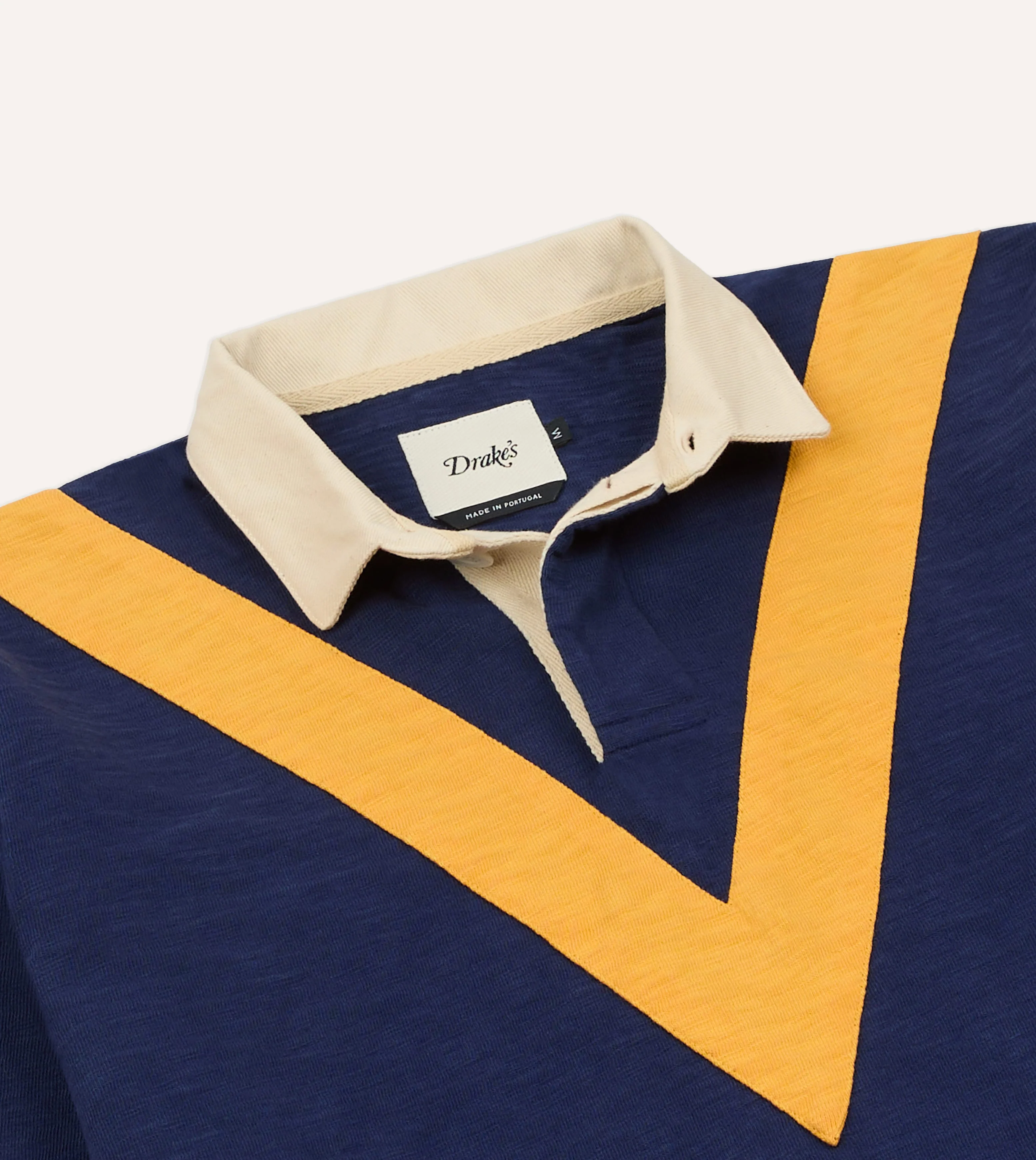 Navy and Yellow Chevron Flamé Cotton Rugby Shirt - Image 5
