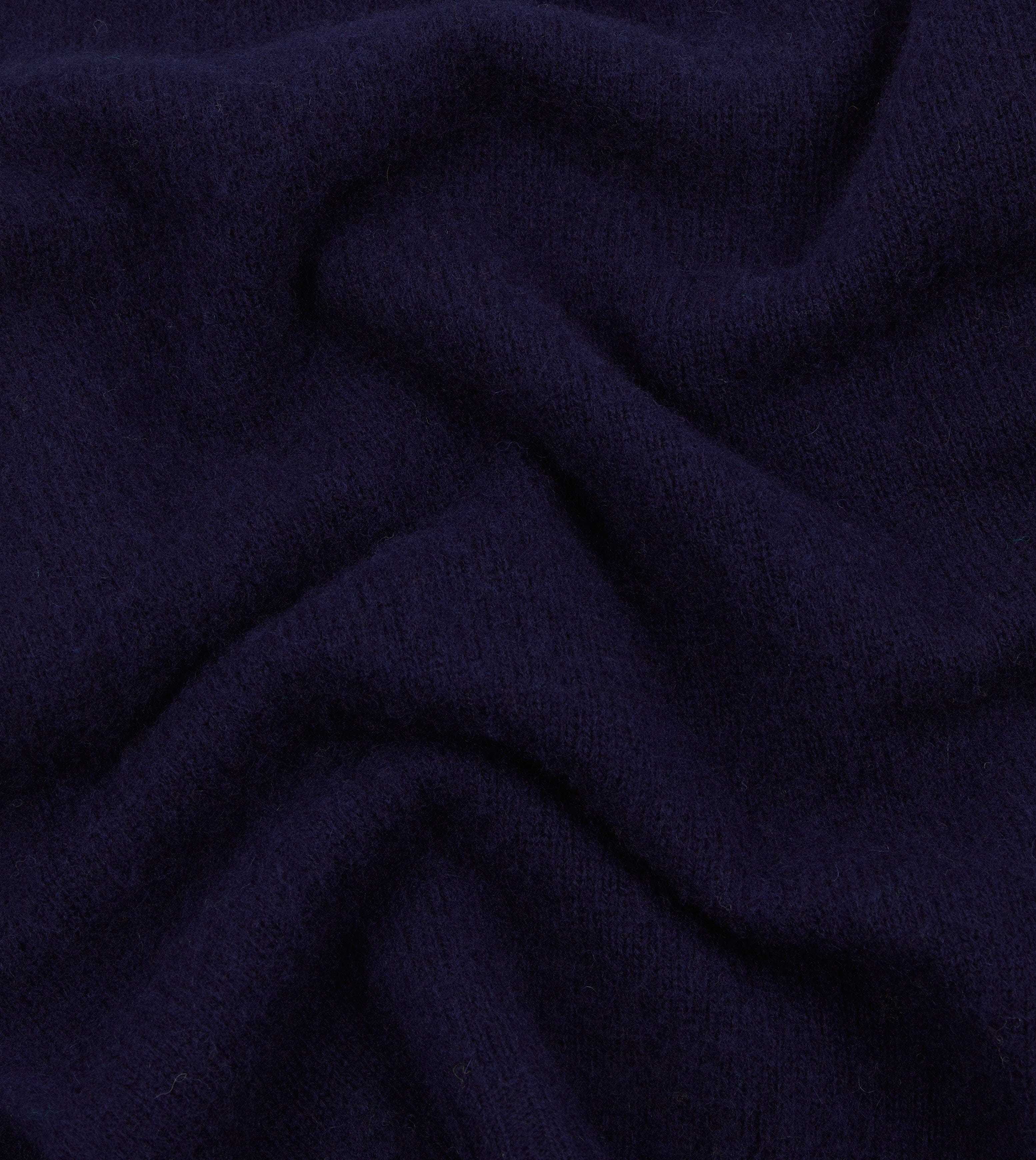 Navy Brushed Shetland Crew Neck Jumper - Image 2