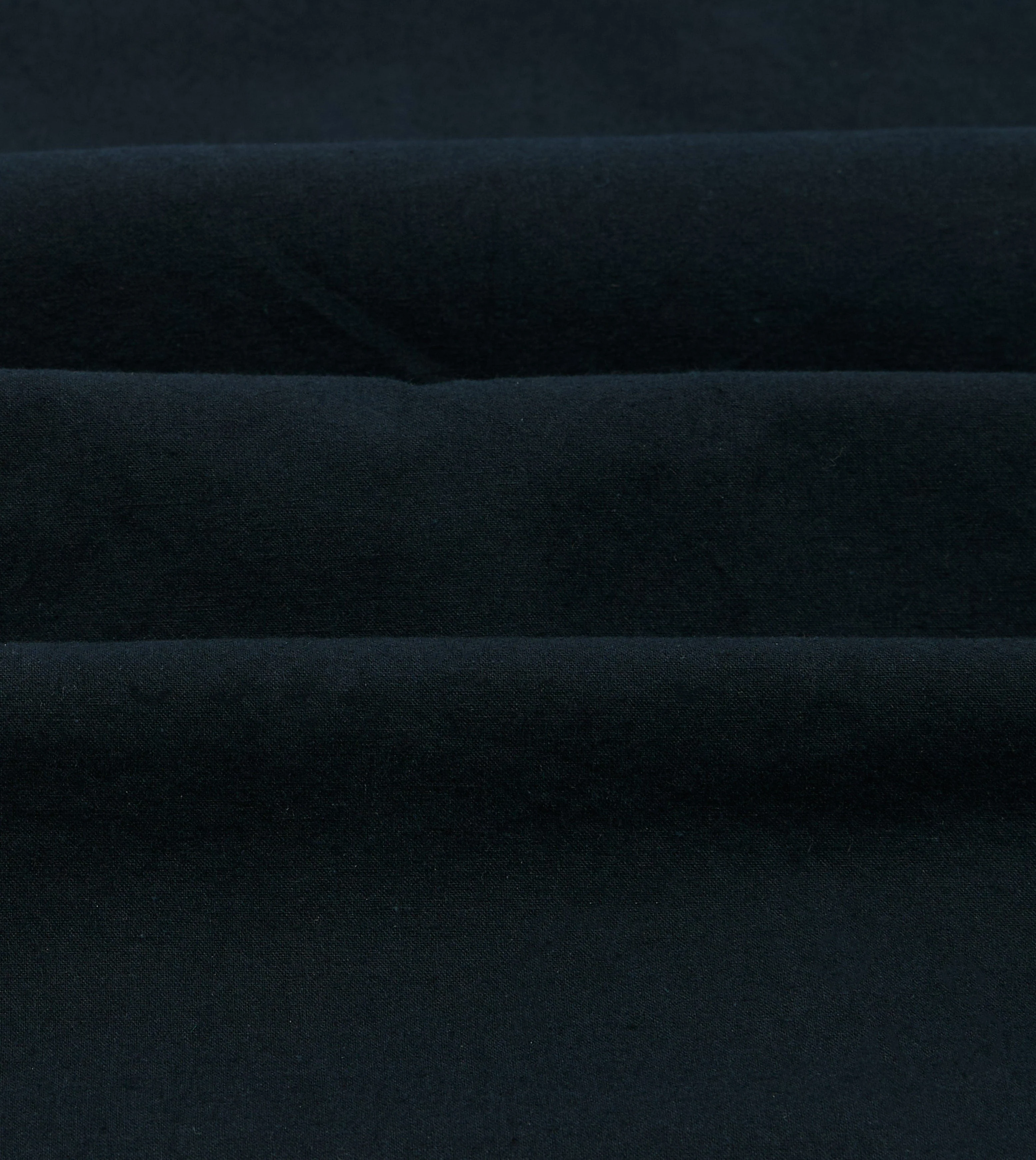 Navy Contrast Stitch Cotton-Linen Two-Pocket Work Shirt - Image 3