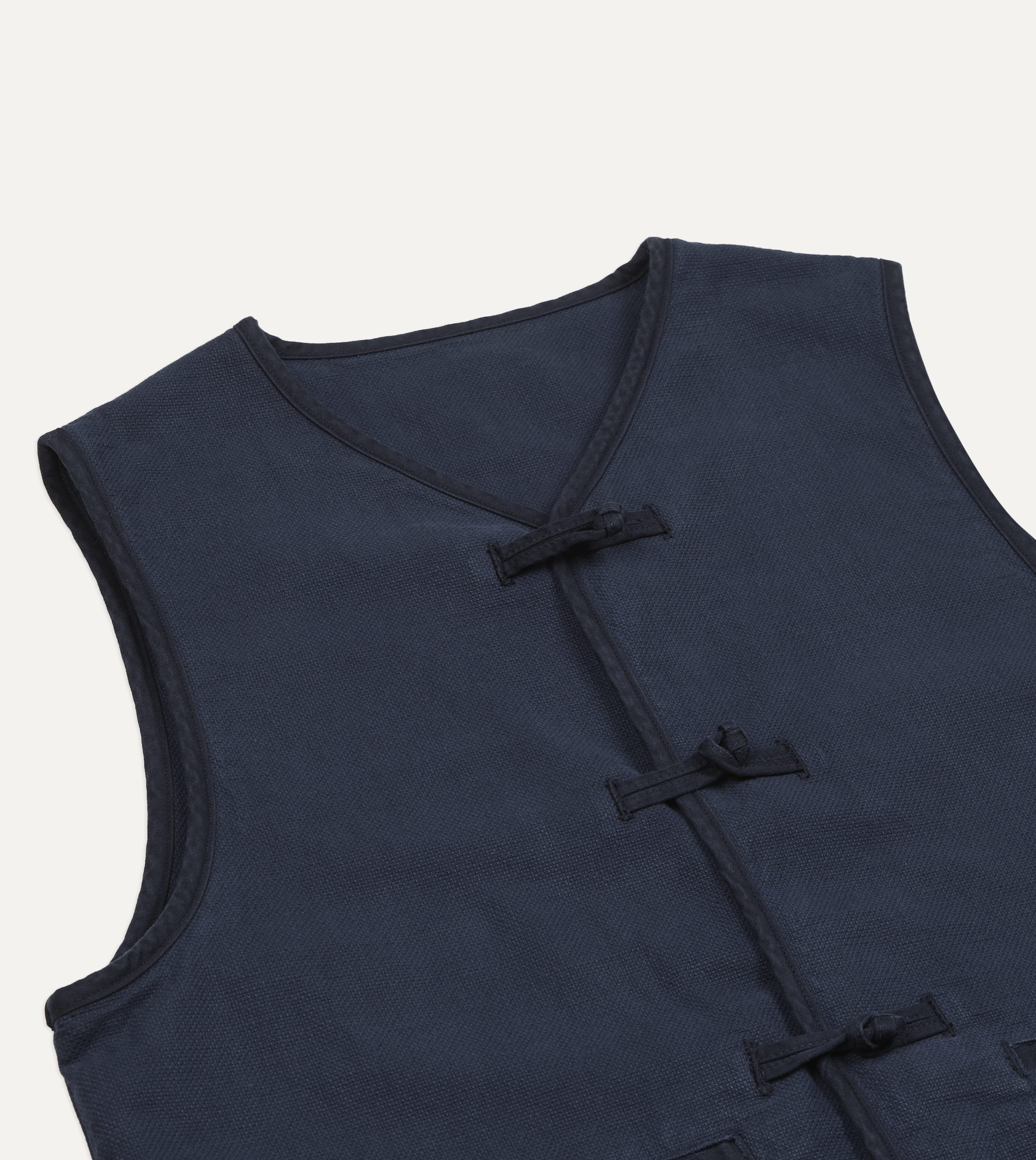 Navy Cotton Artist Vest - Image 4