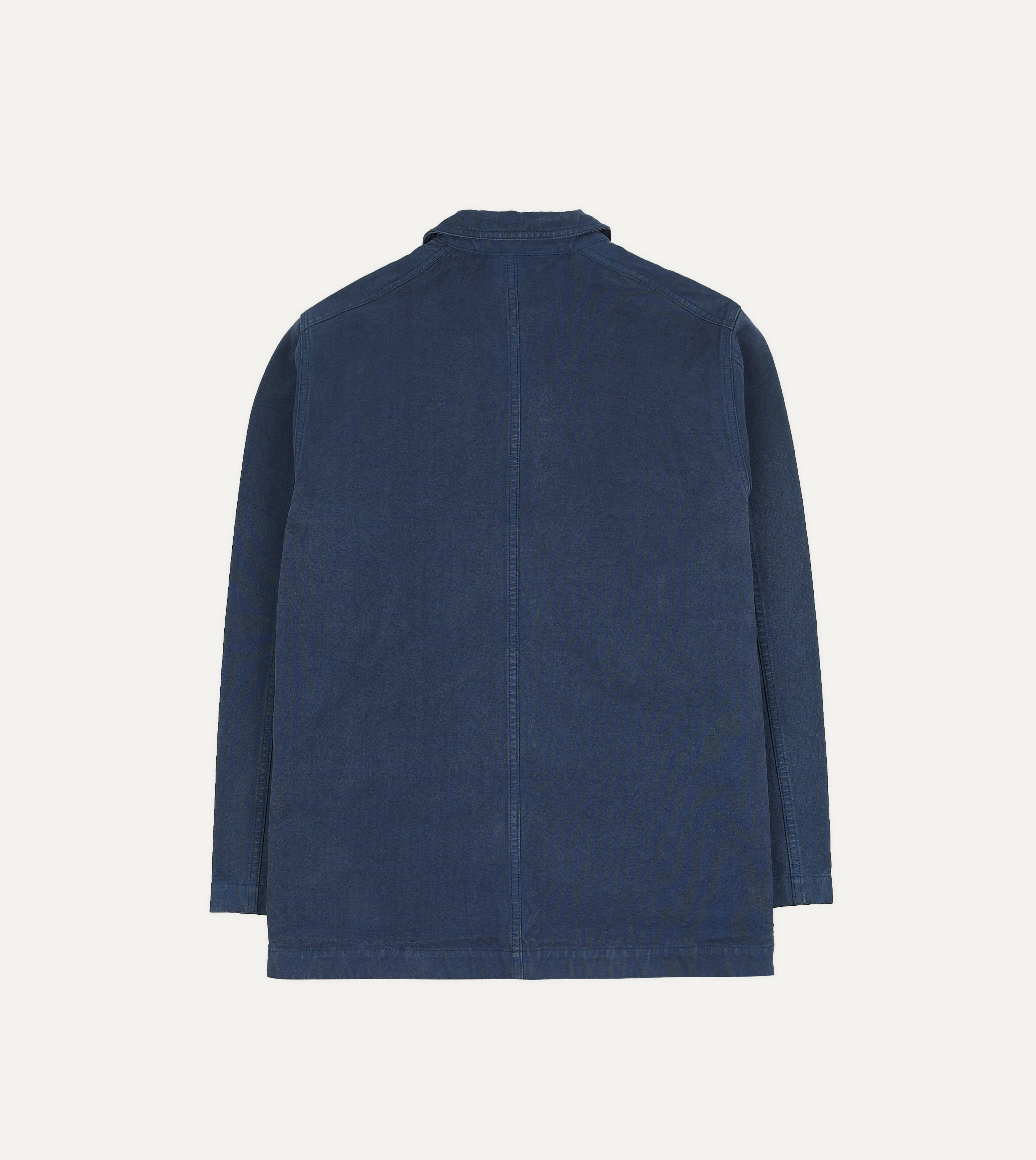 Navy Cotton Duck Canvas Five-Pocket Chore Jacket - Image 8