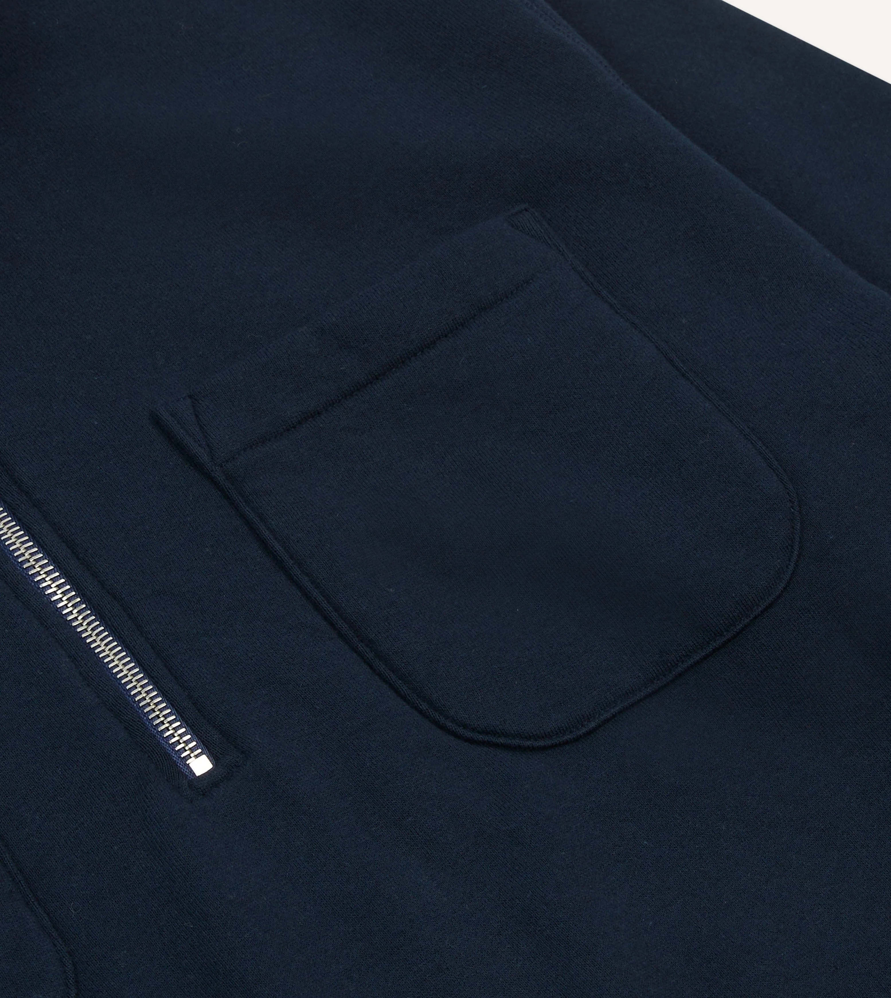 Navy Cotton Half-Zip Collared Sweatshirt - Image 5