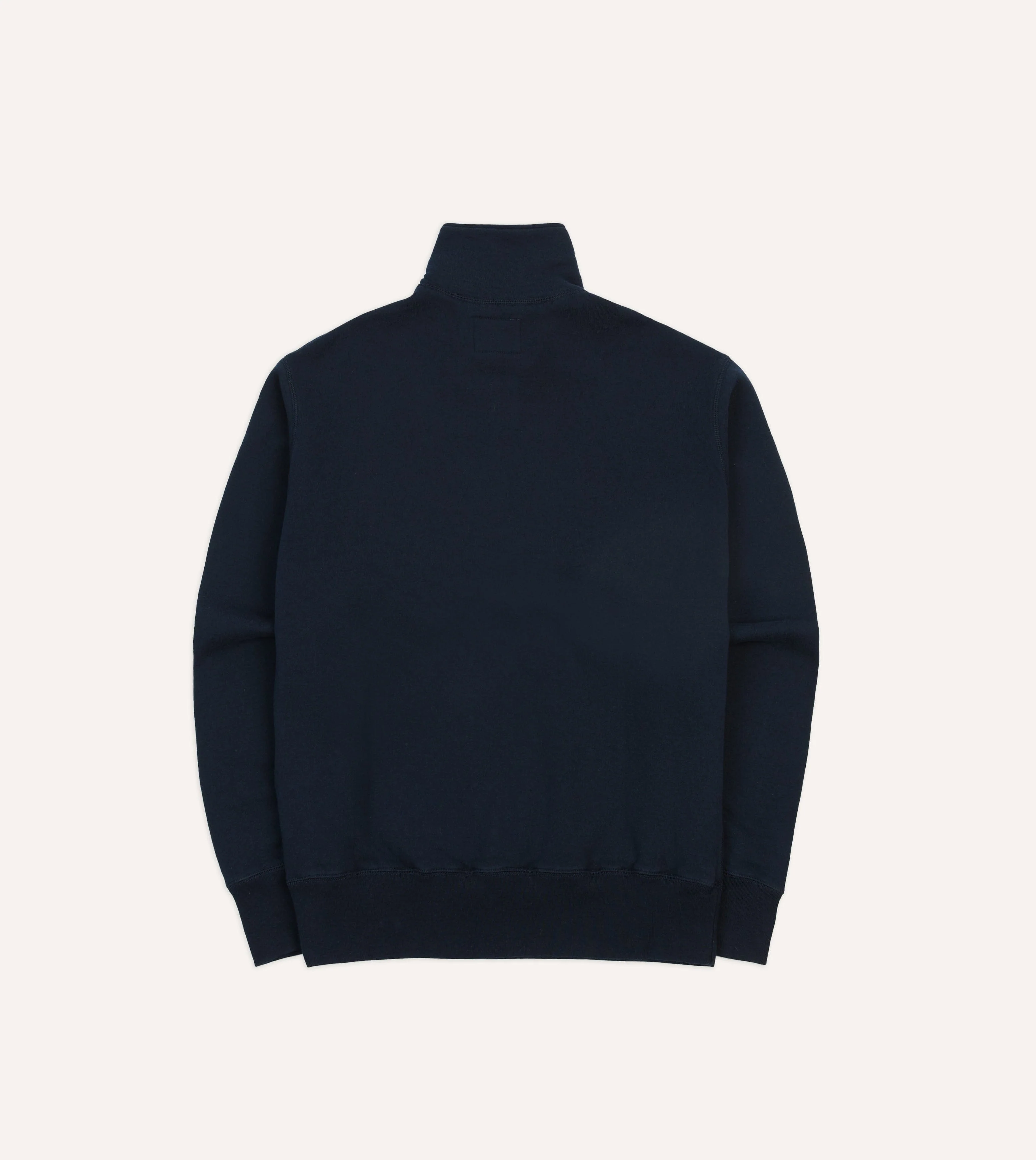 Navy Cotton Half-Zip Collared Sweatshirt - Image 7