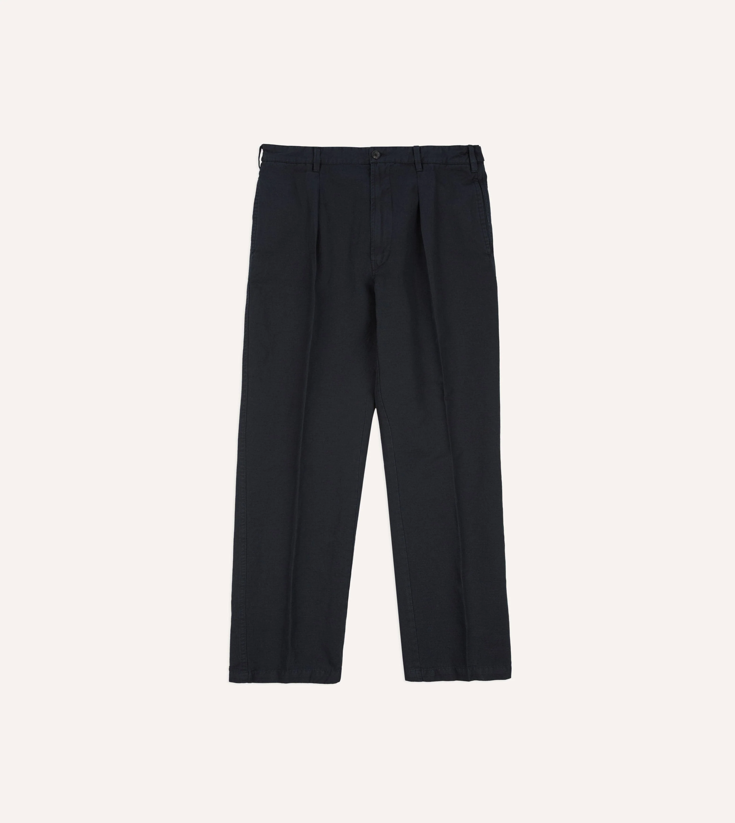 Navy Cotton-Linen Games Trouser - Image 3