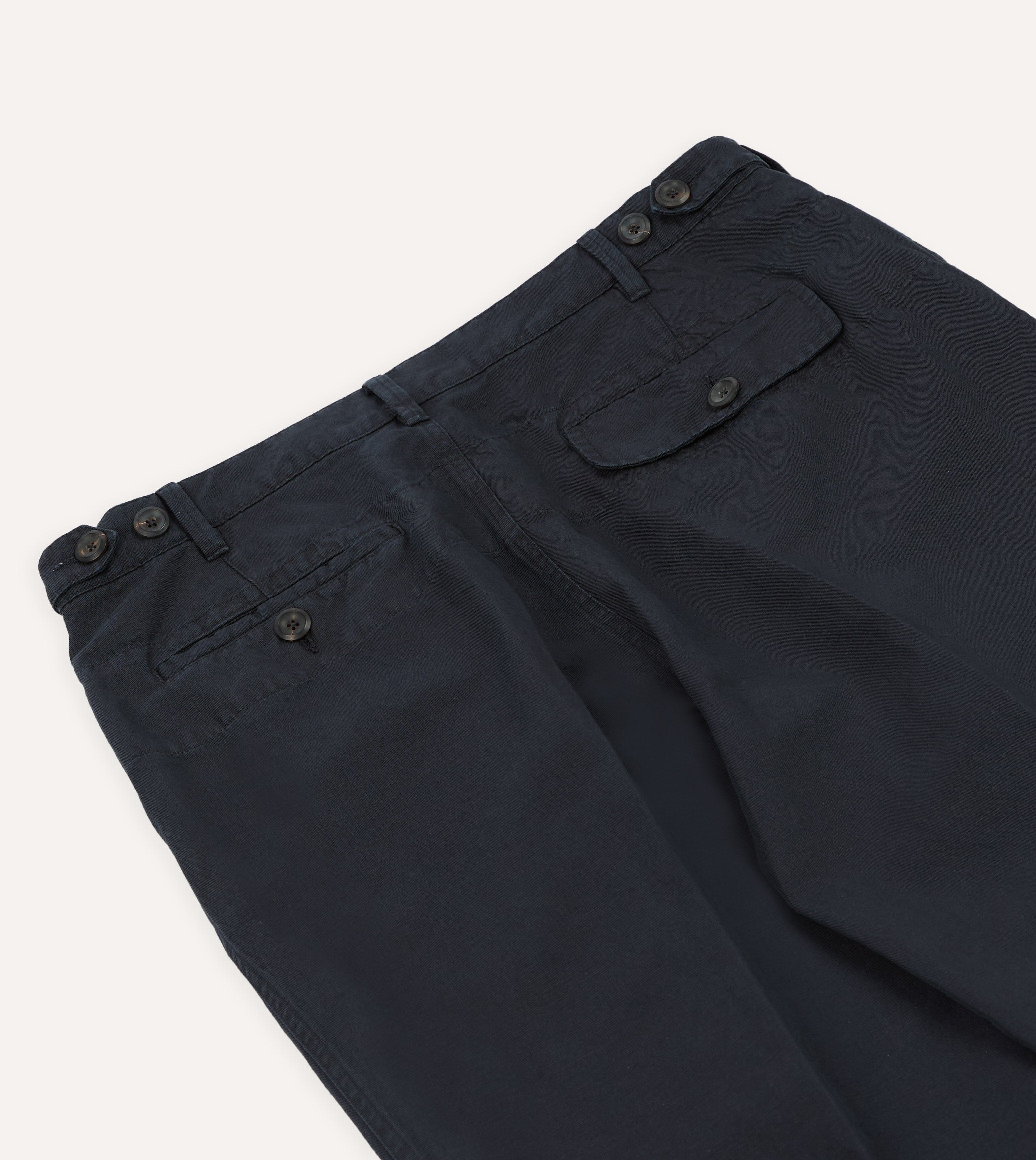 Navy Cotton-Linen Games Trouser - Image 5