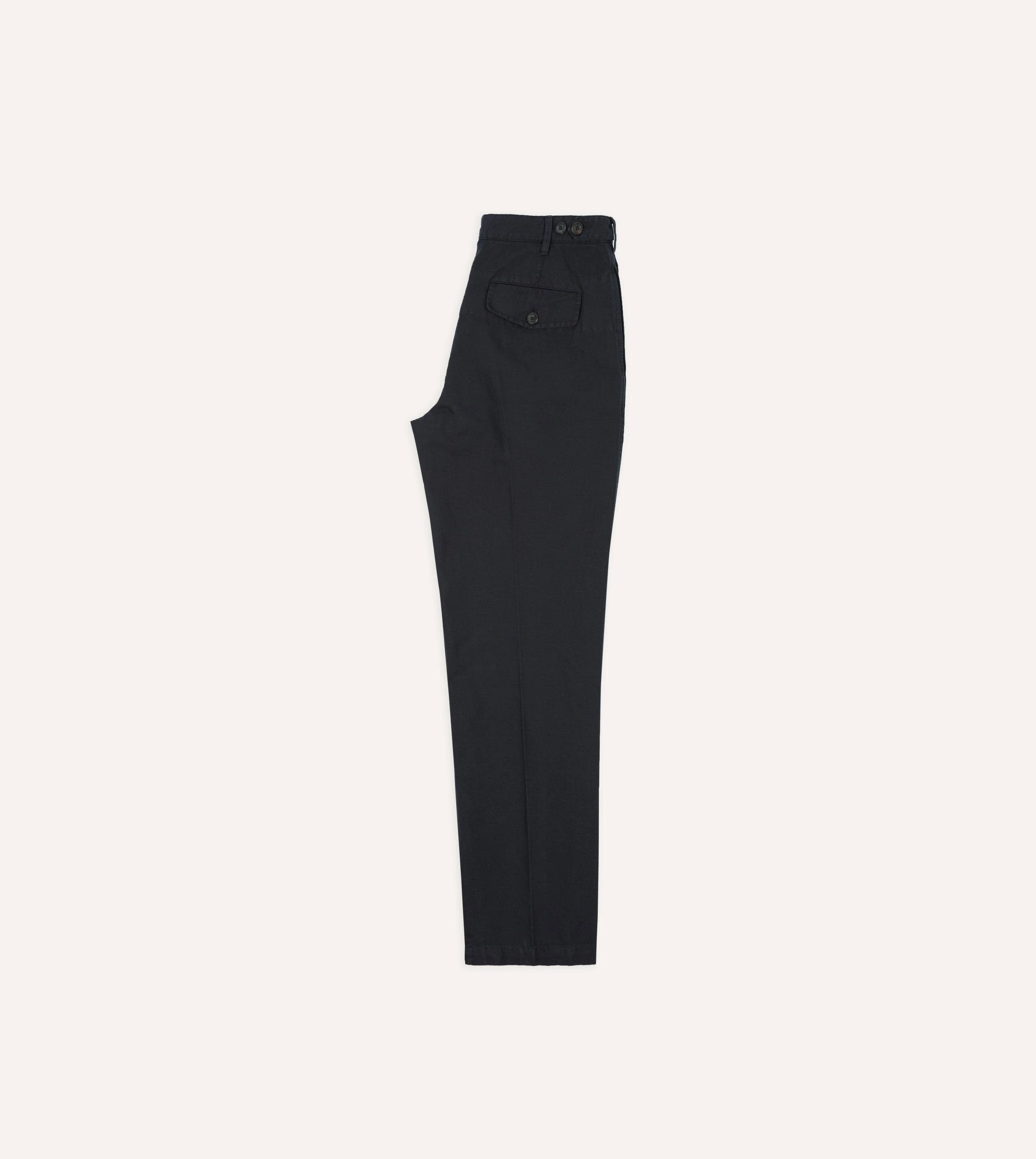 Navy Cotton-Linen Games Trouser - Image 6