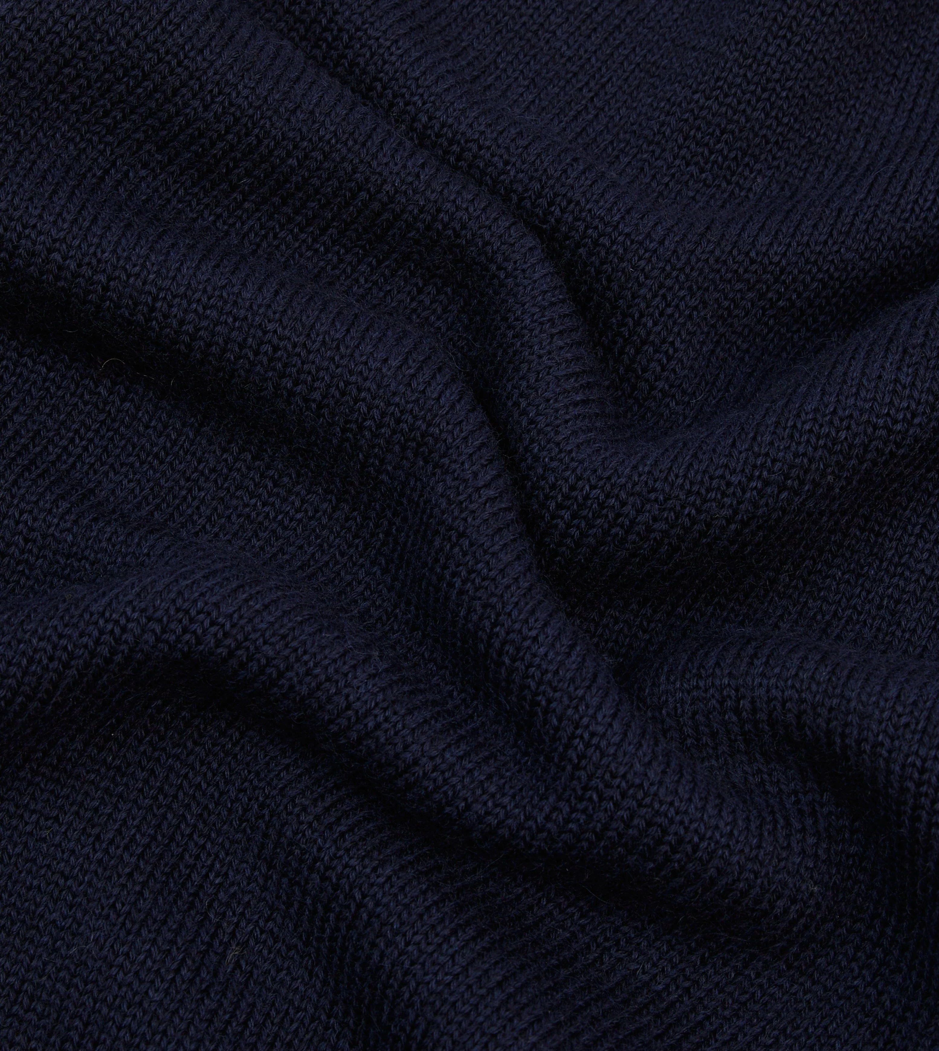 Navy Heavyweight Mock Neck Jumper - Image 2