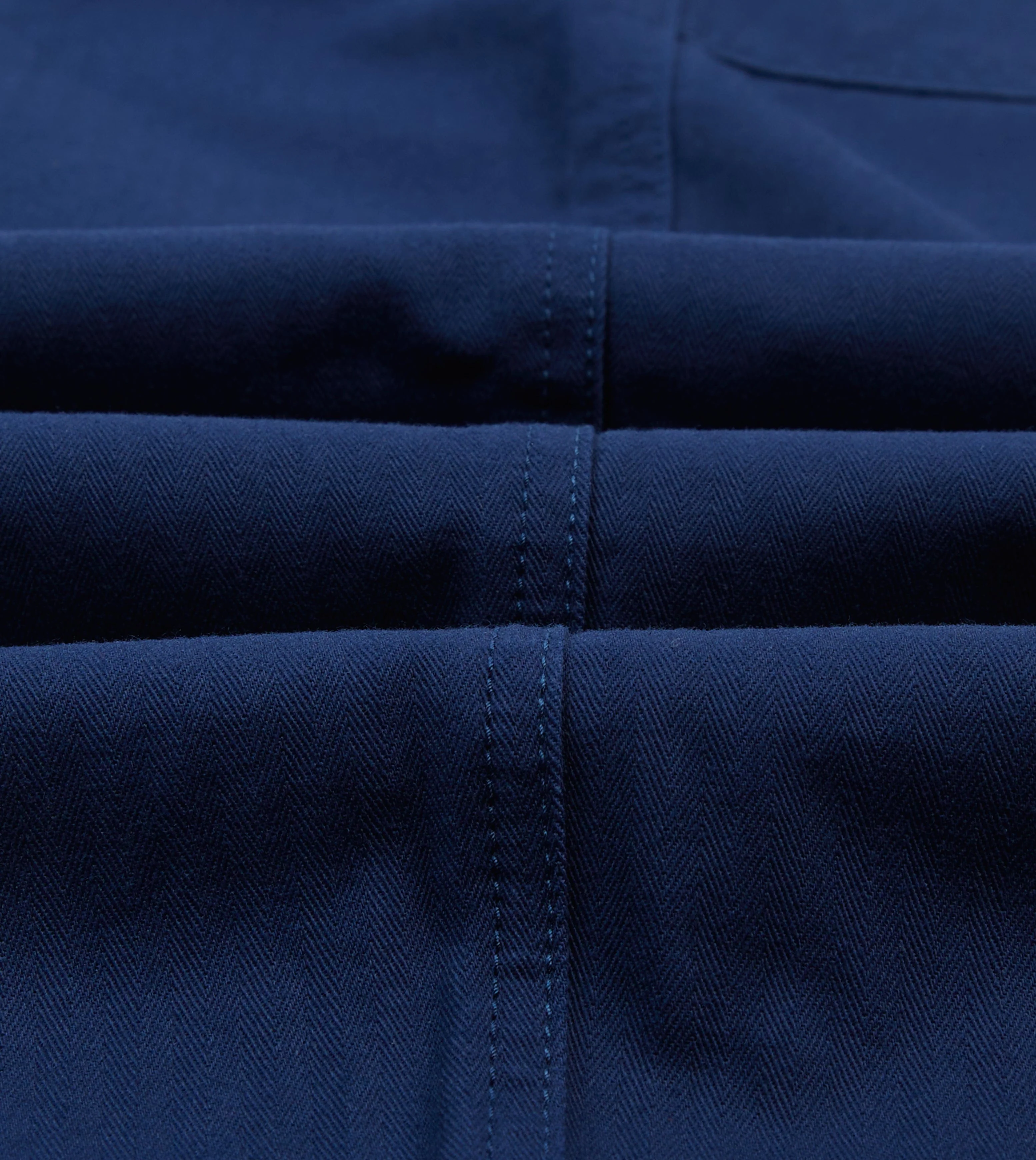 Navy Herringbone Twill Cotton Drawstring Trousers - Image 2