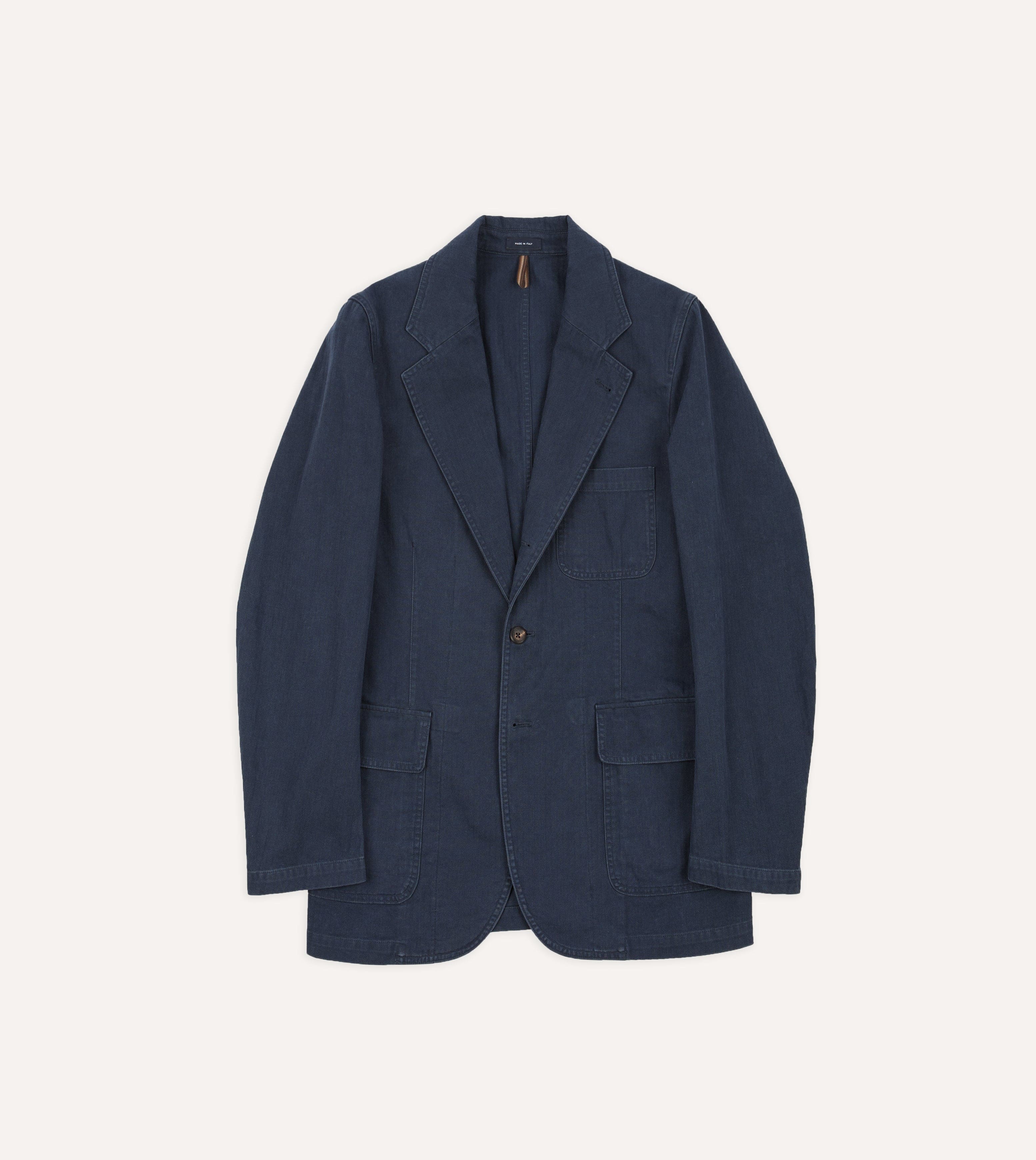 Navy Herringbone Twill Cotton Games Blazer Mk. I - Image 5
