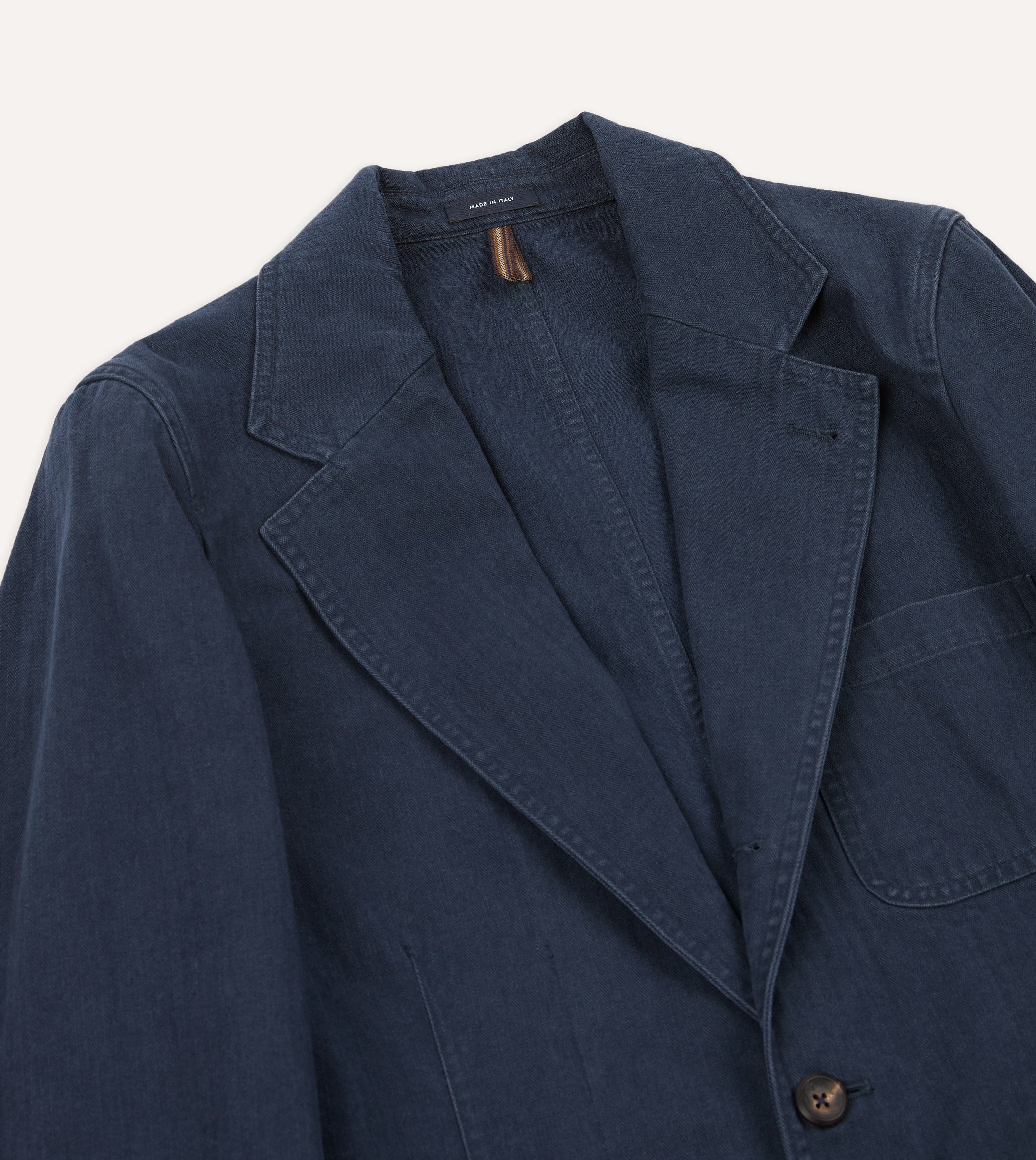 Navy Herringbone Twill Cotton Games Blazer Mk. I - Image 6