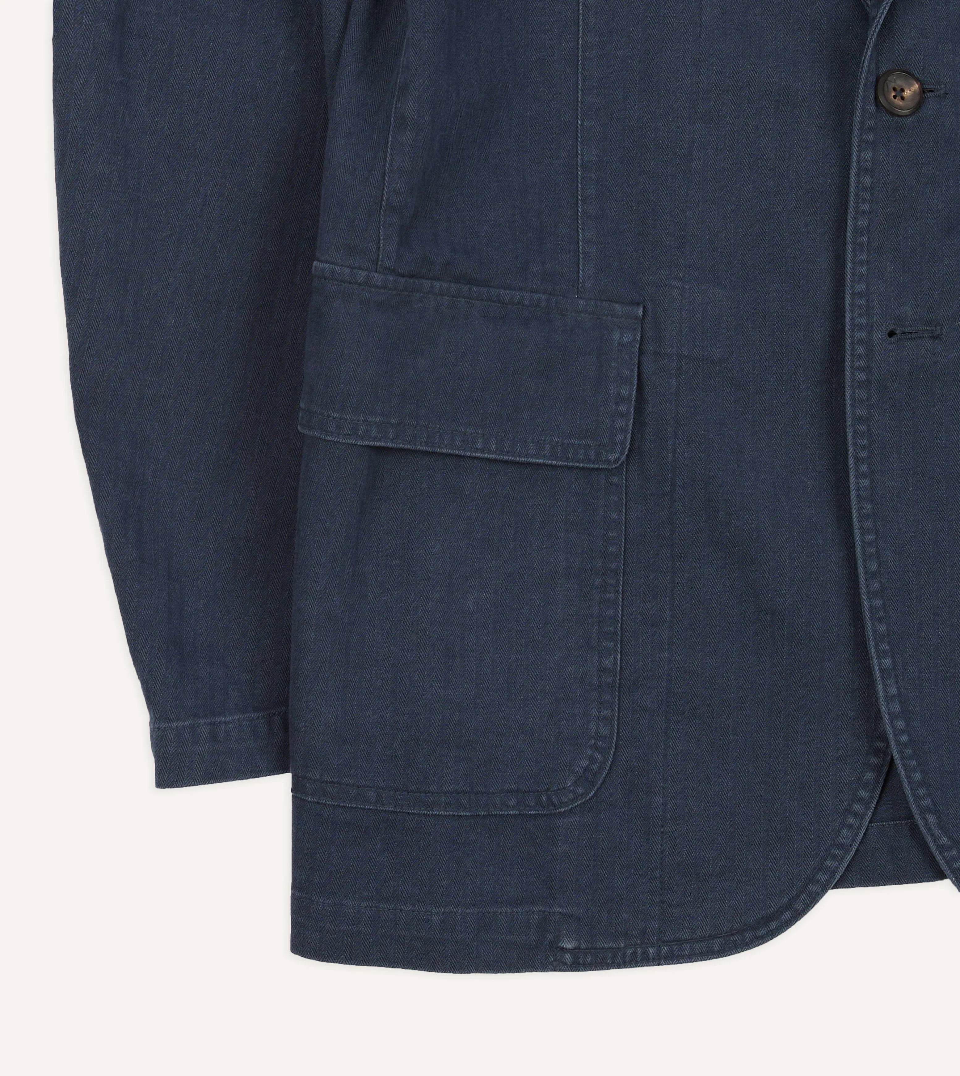 Navy Herringbone Twill Cotton Games Blazer Mk. I - Image 9