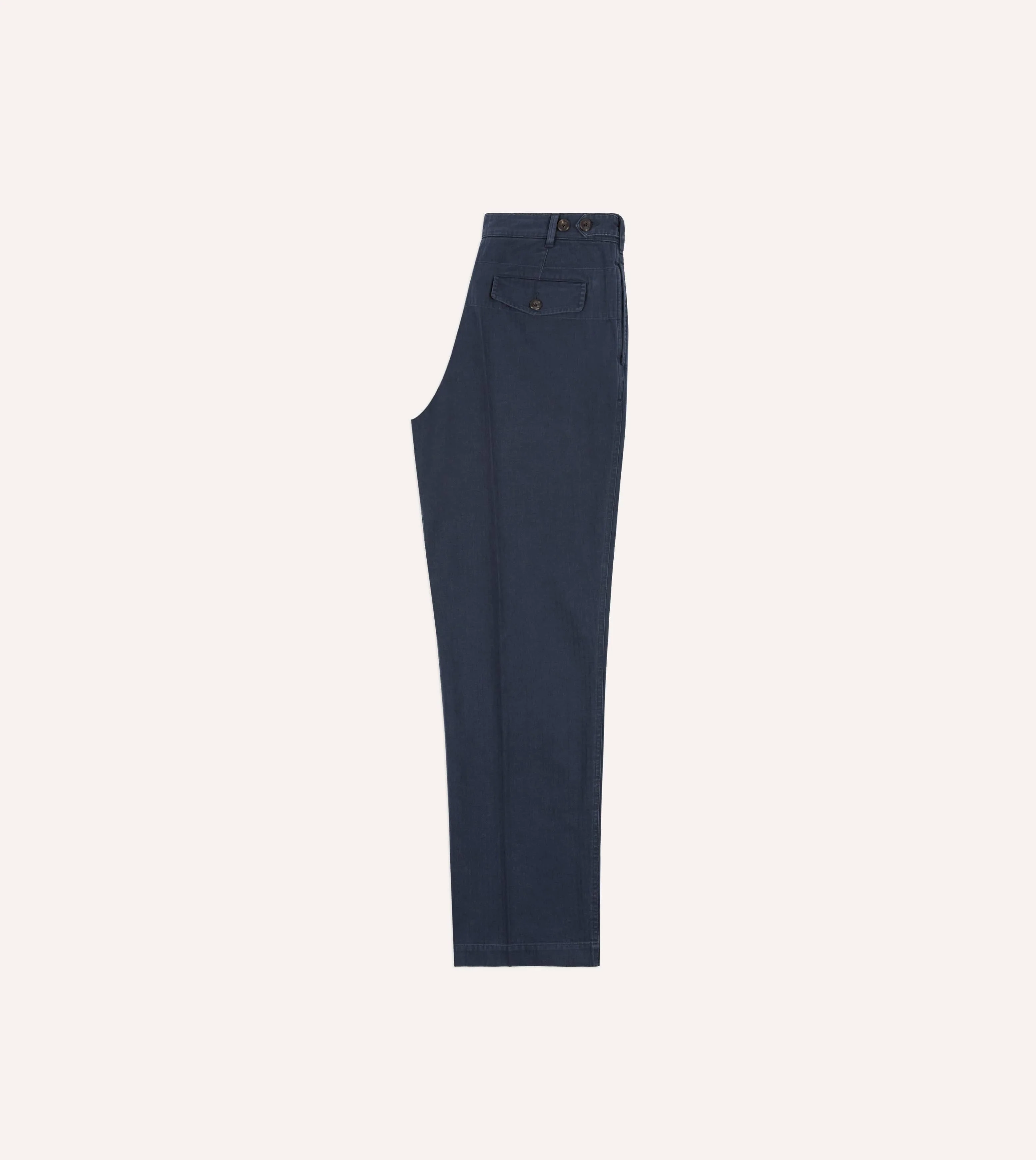 Navy Herringbone Twill Cotton Games Trouser - Image 7