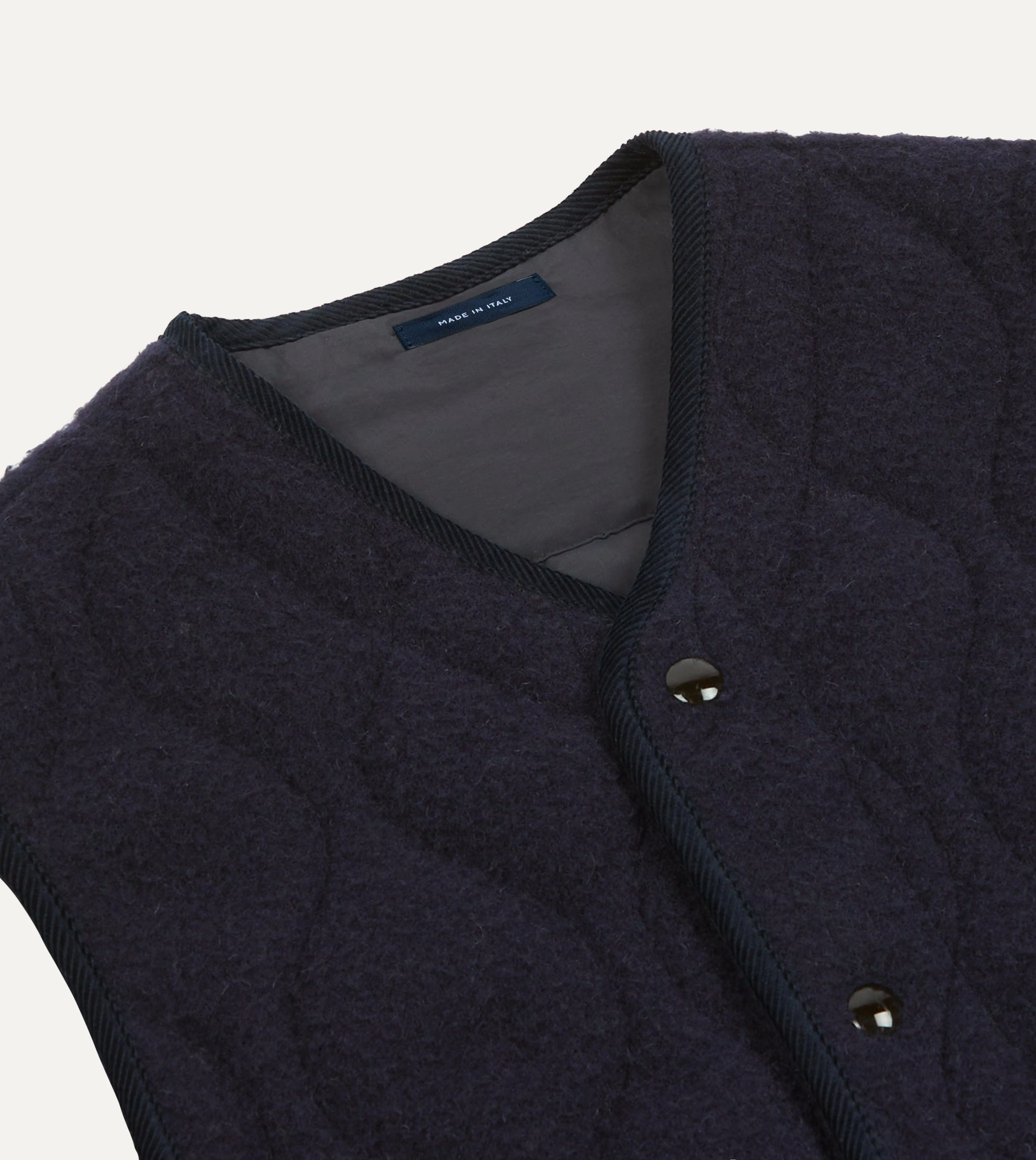 Navy Quilted Casentino Snap Vest - Image 3