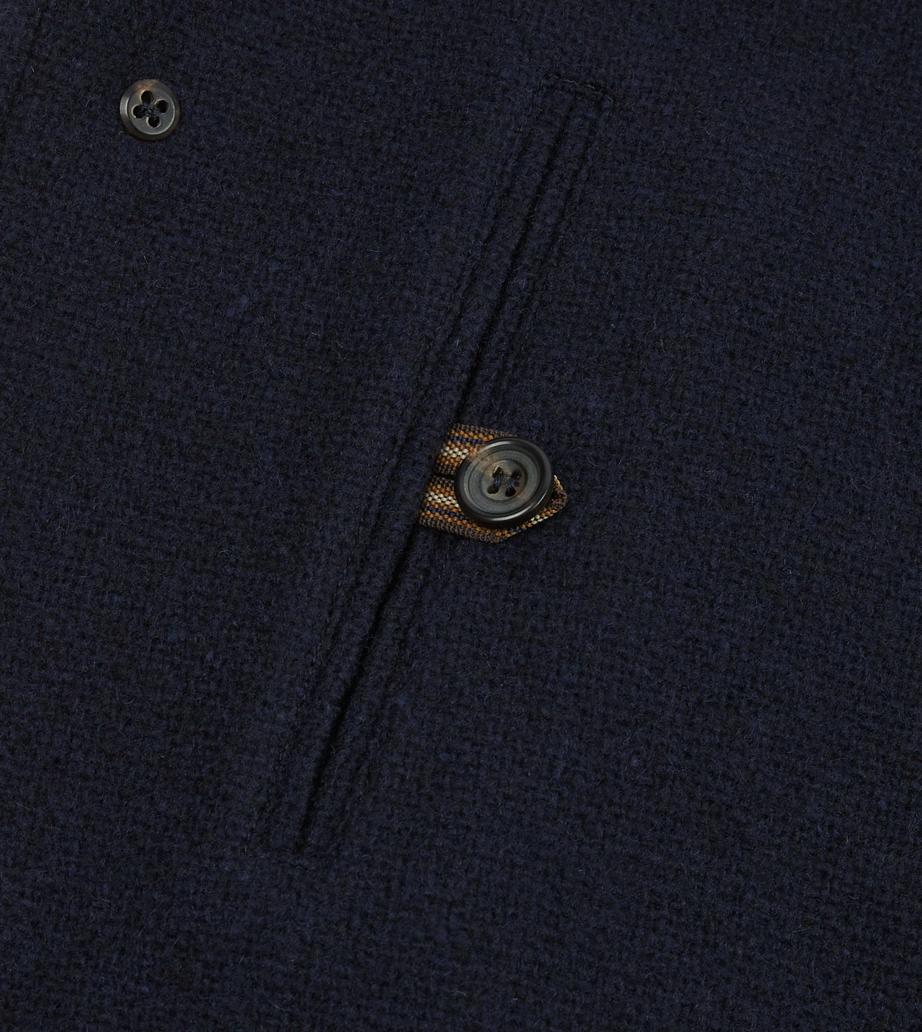 Navy Wool Raglan Coat - Image 6