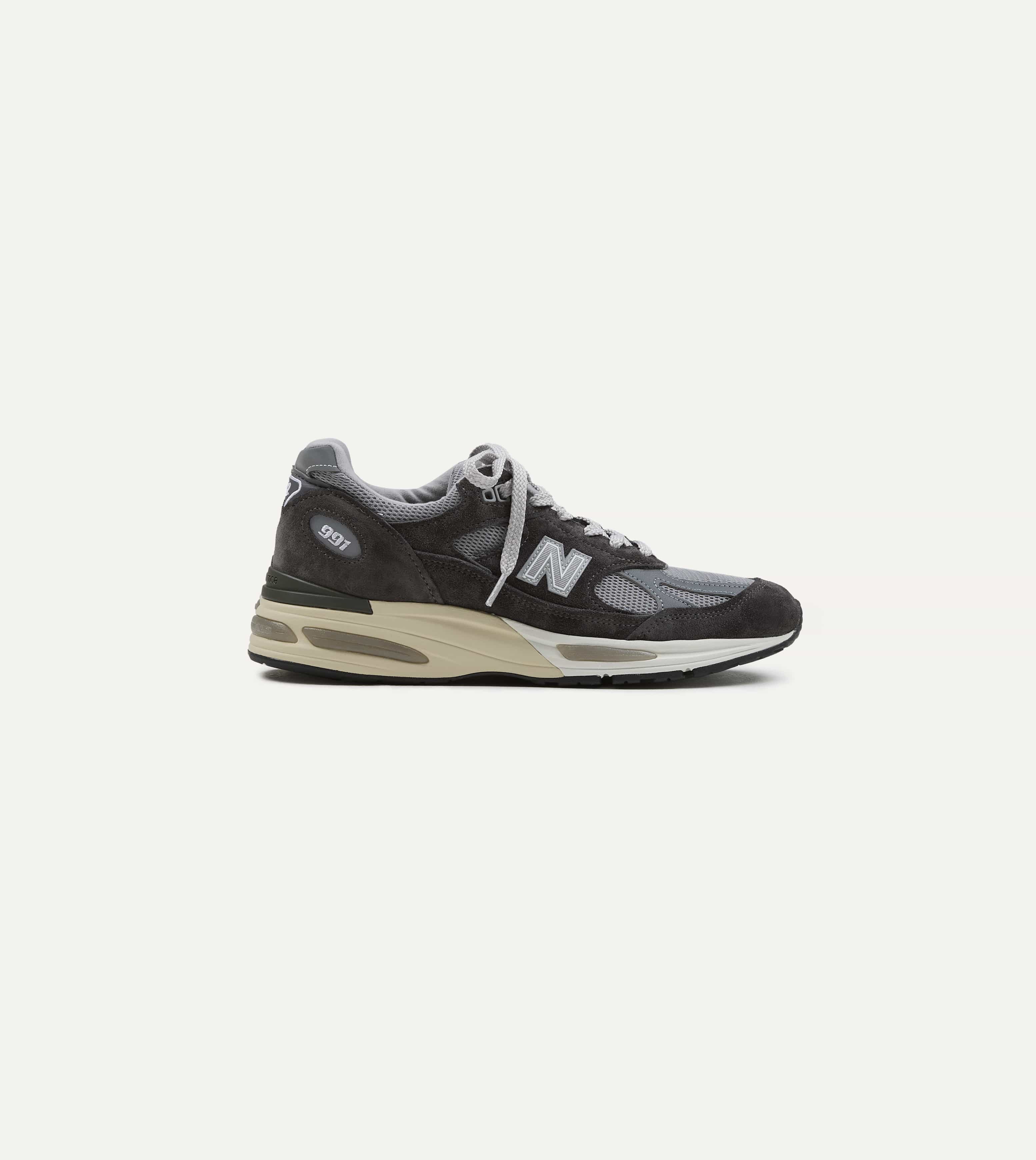 New Balance 'Elevated Essentials' Alloy Grey and Smoked Pearl Made in UK 991v2 Trainers - Image 6