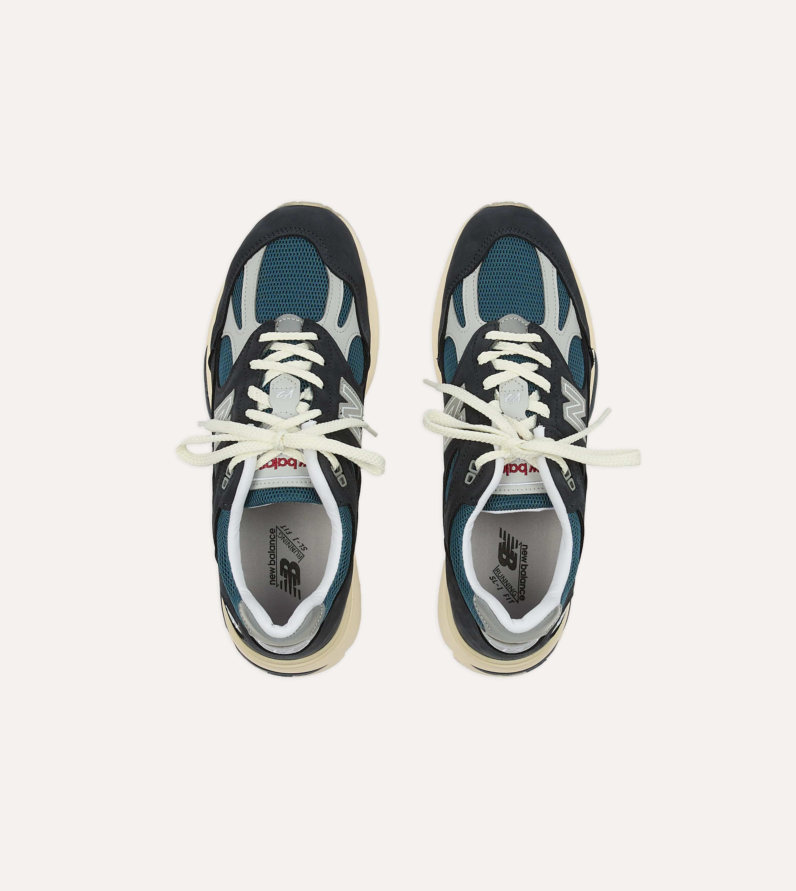 New Balance Navy 'Vintage Sport' Made in UK 991v2 Trainers - Image 4
