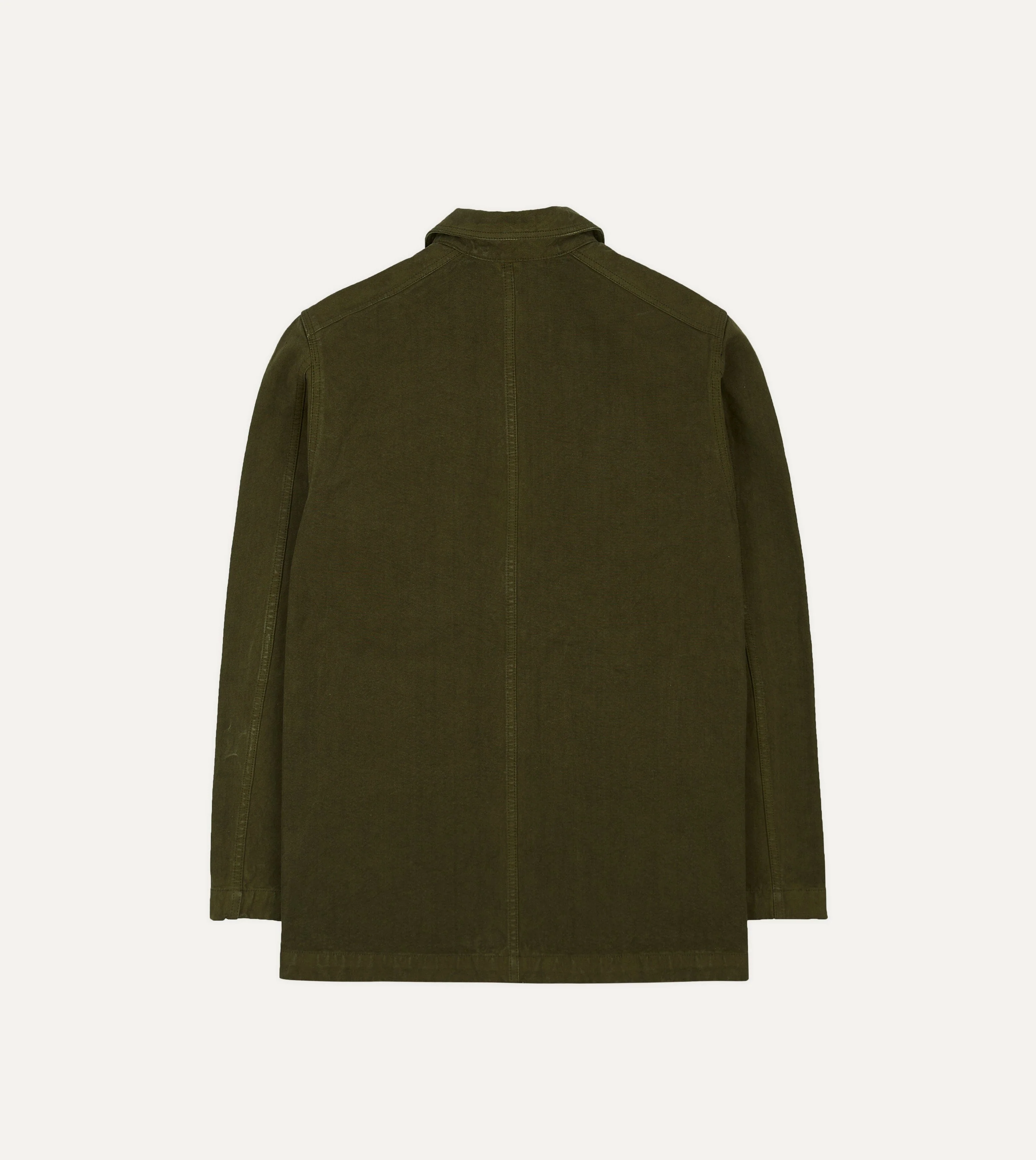 Olive Cotton Duck Canvas Five-Pocket Chore Jacket - Image 8