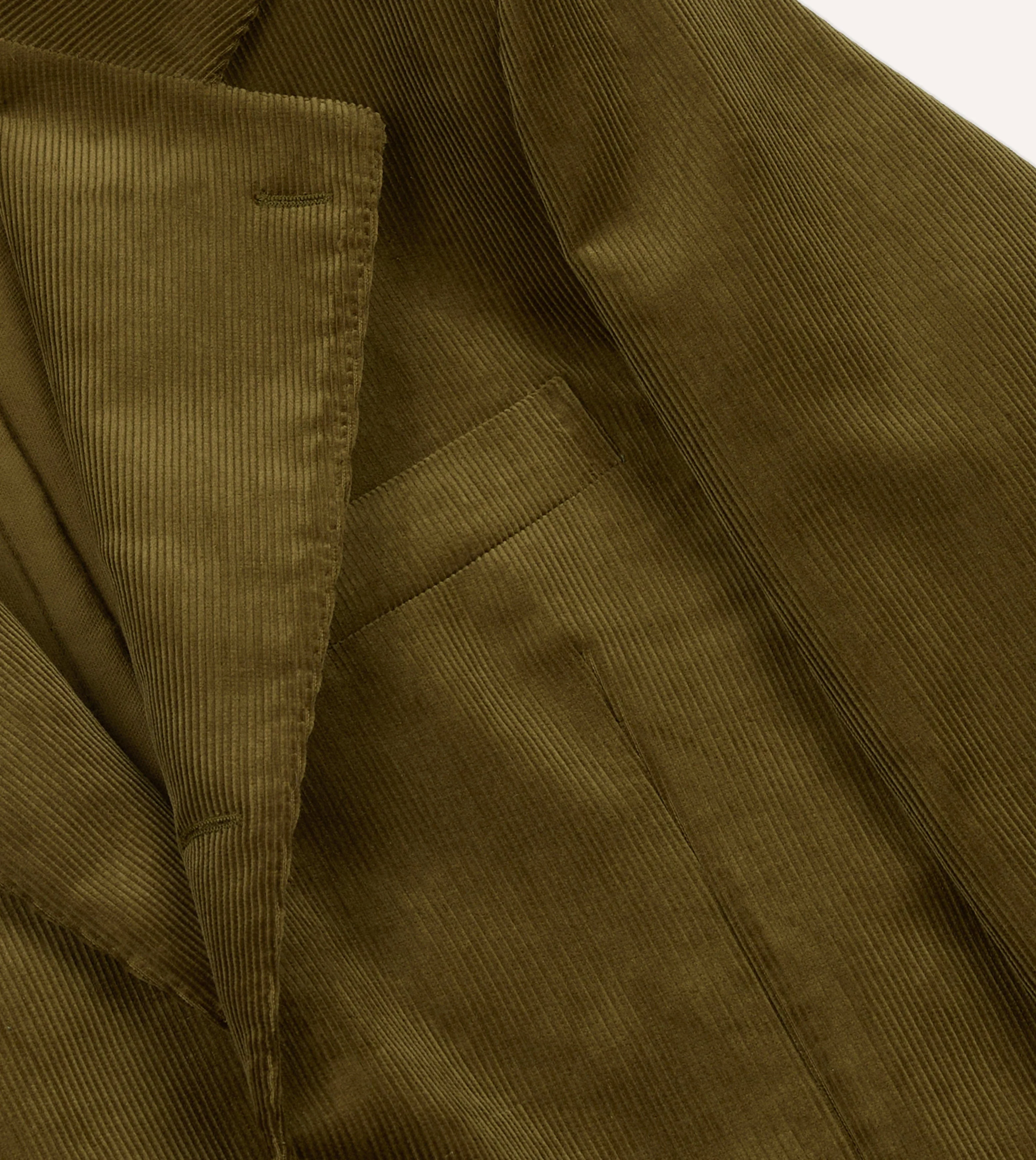 Olive Green Mid-Wale Cotton Corduroy TailoredÃ‚Â Jacket - Image 4