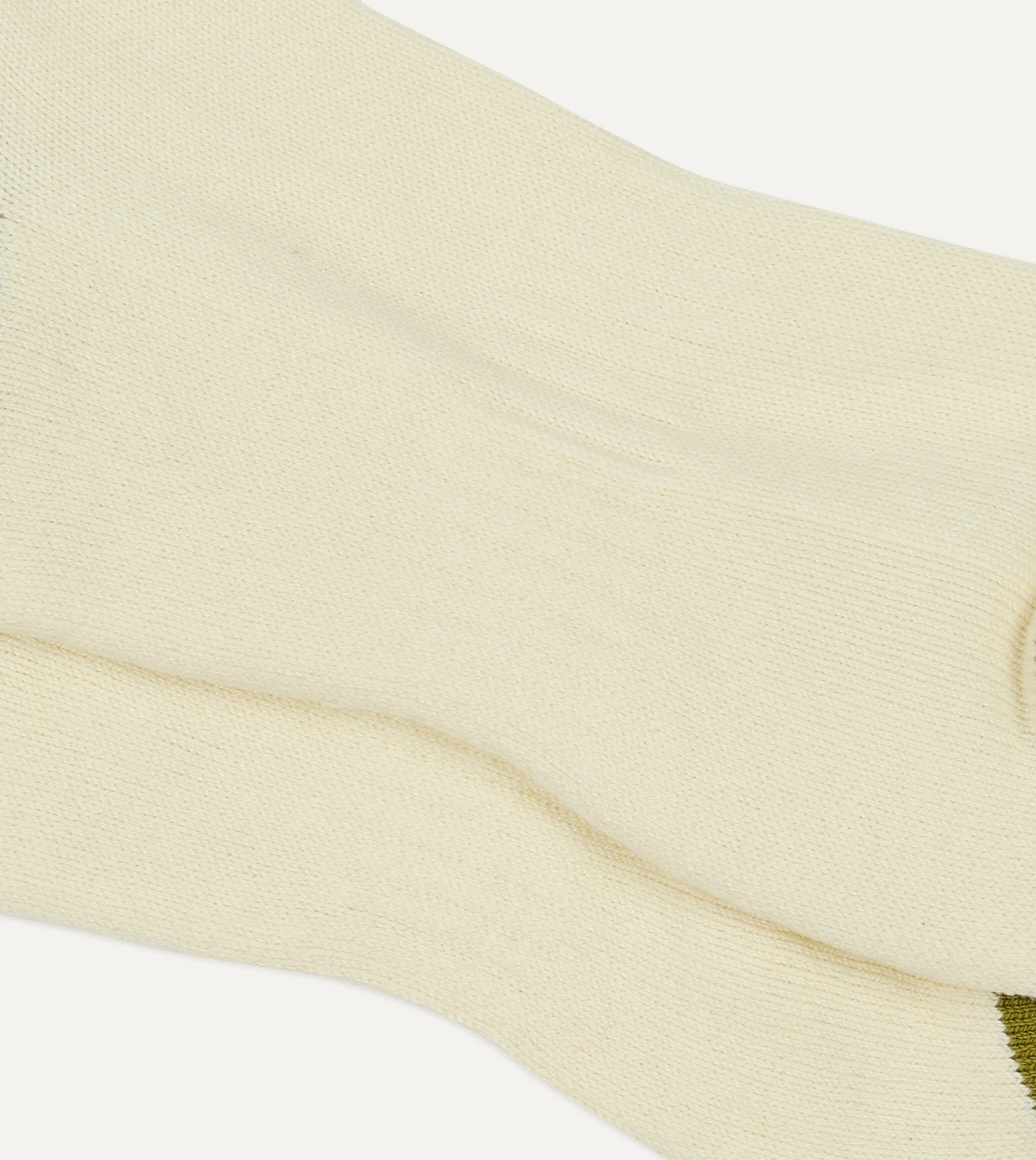 Olive, Yellow and Orange Striped Sport Socks - Image 2