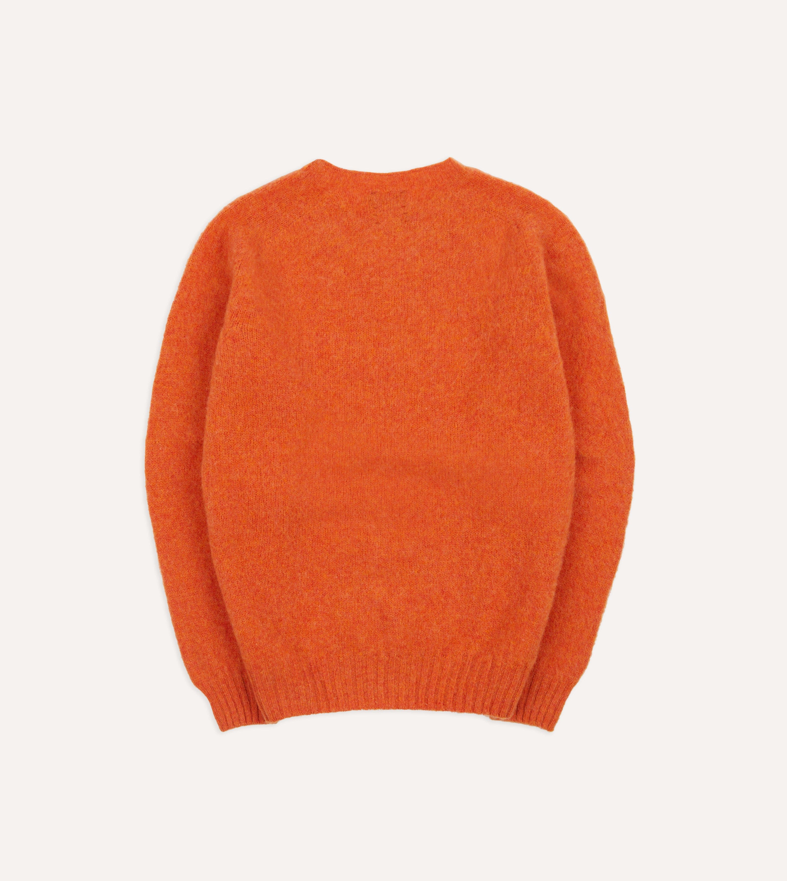 Orange Brushed Shetland Crew Neck Jumper - Image 5