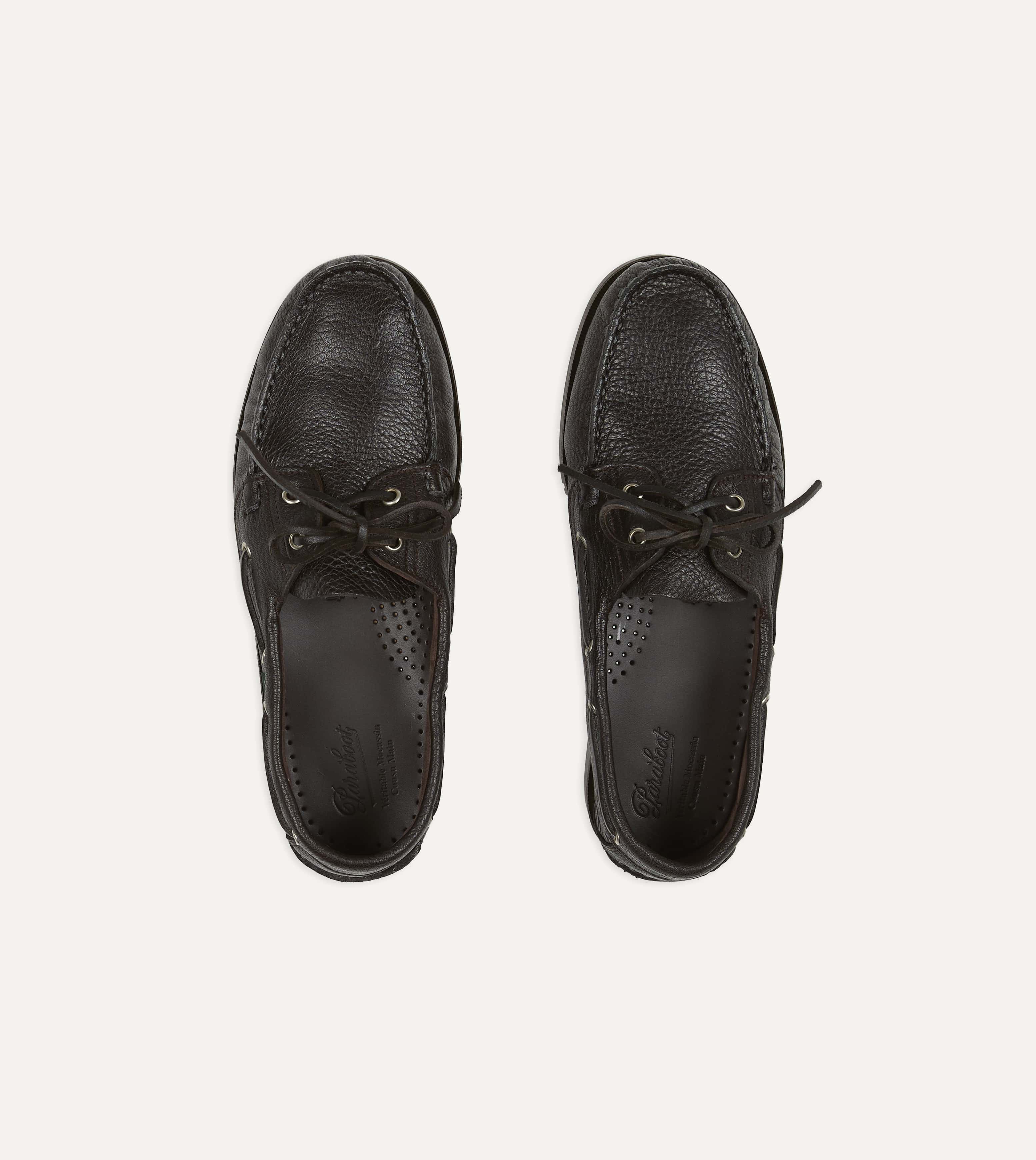 Paraboot Barth Brown Cerf Leather Boat Shoe - Image 5