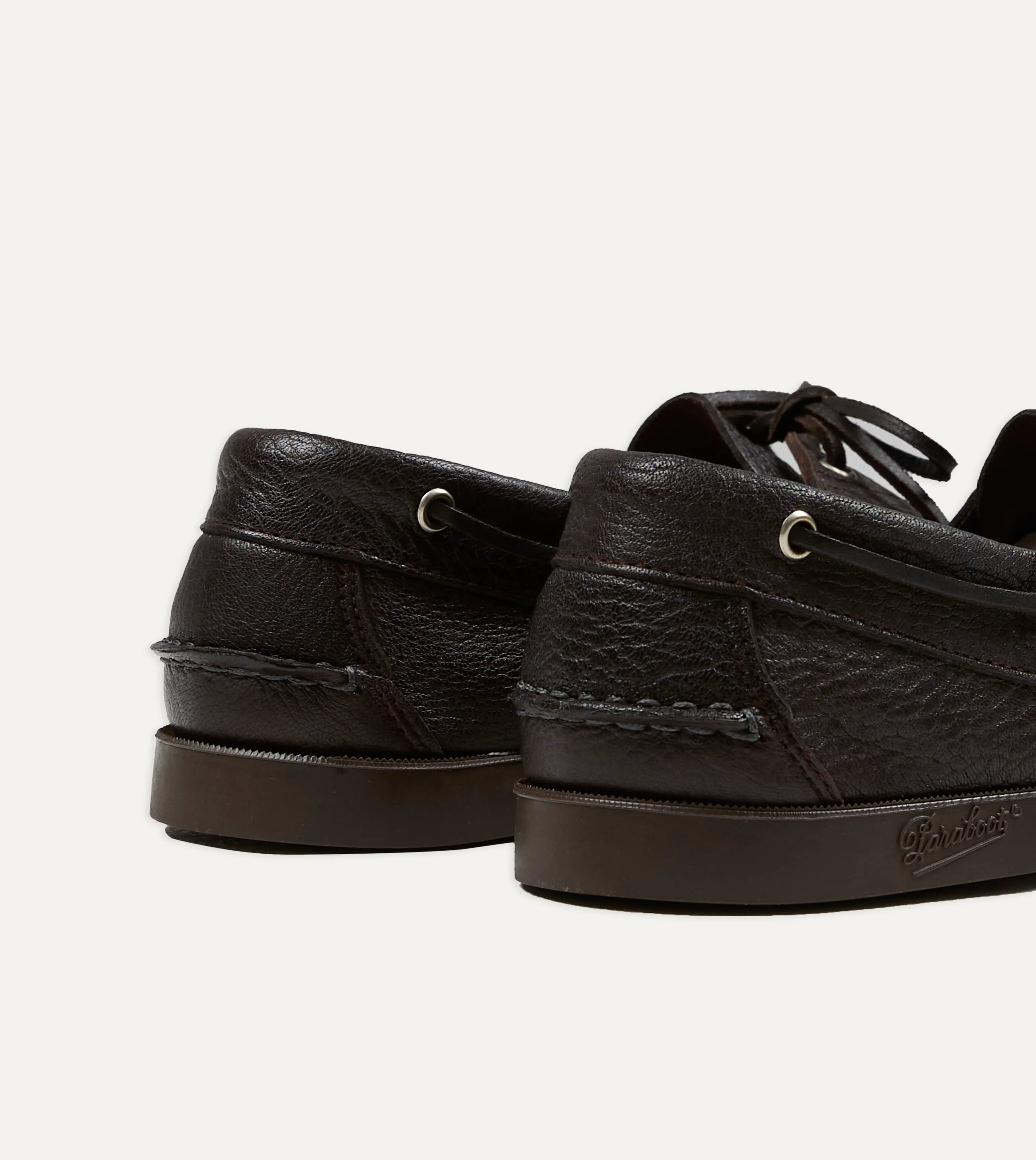 Paraboot Barth Brown Cerf Leather Boat Shoe - Image 6