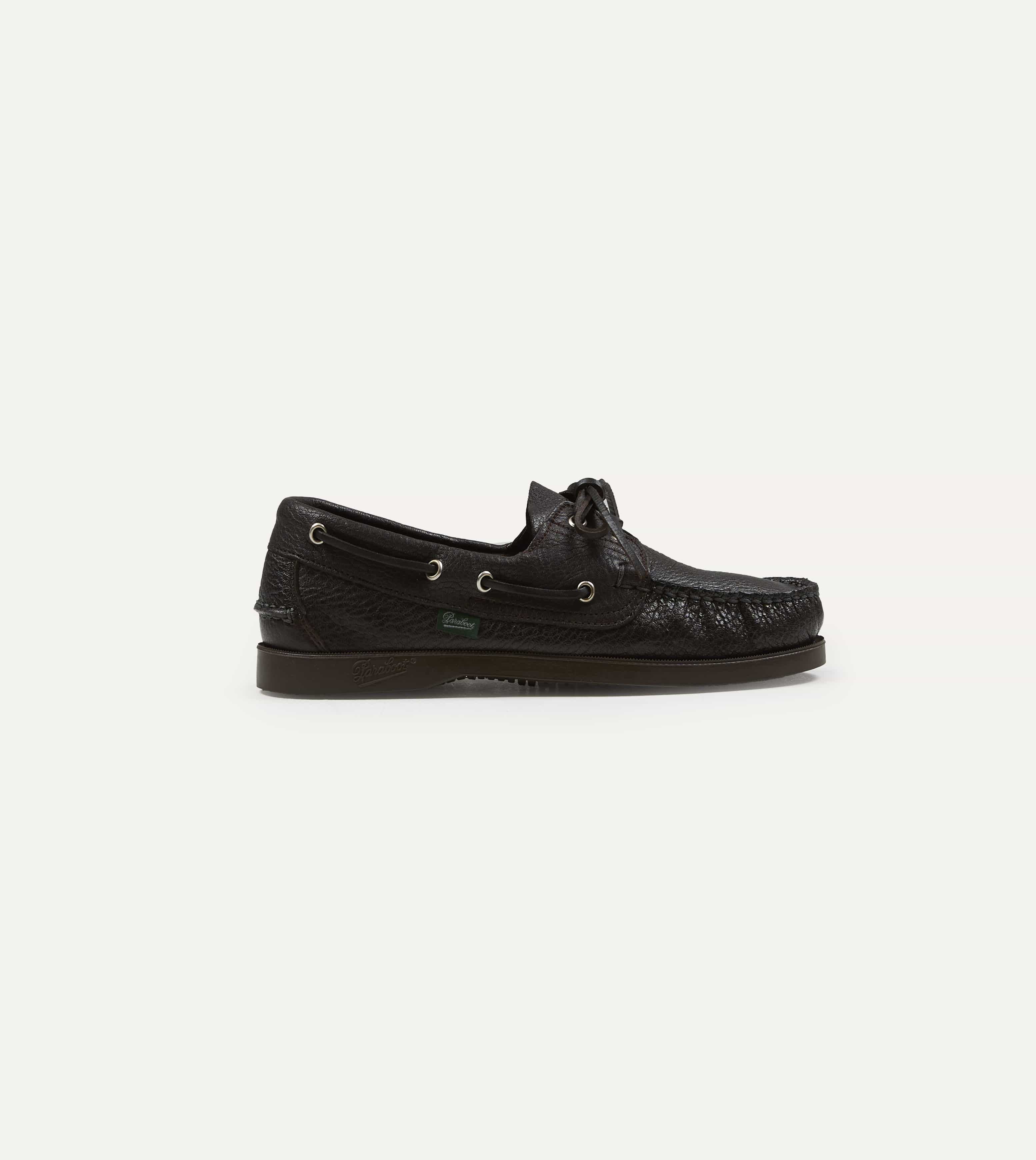 Paraboot Barth Brown Cerf Leather Boat Shoe - Image 7