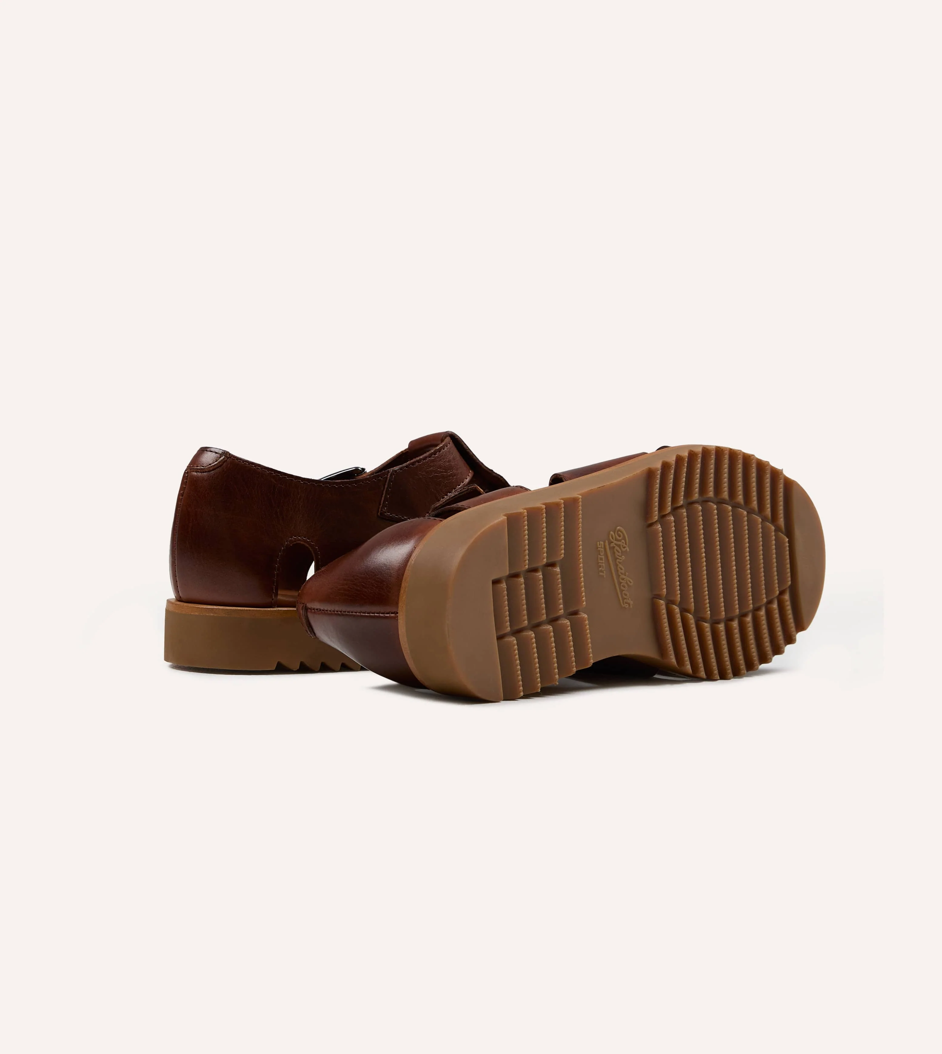 Paraboot Pacific Marron Brown Leather Sandal - Image 3
