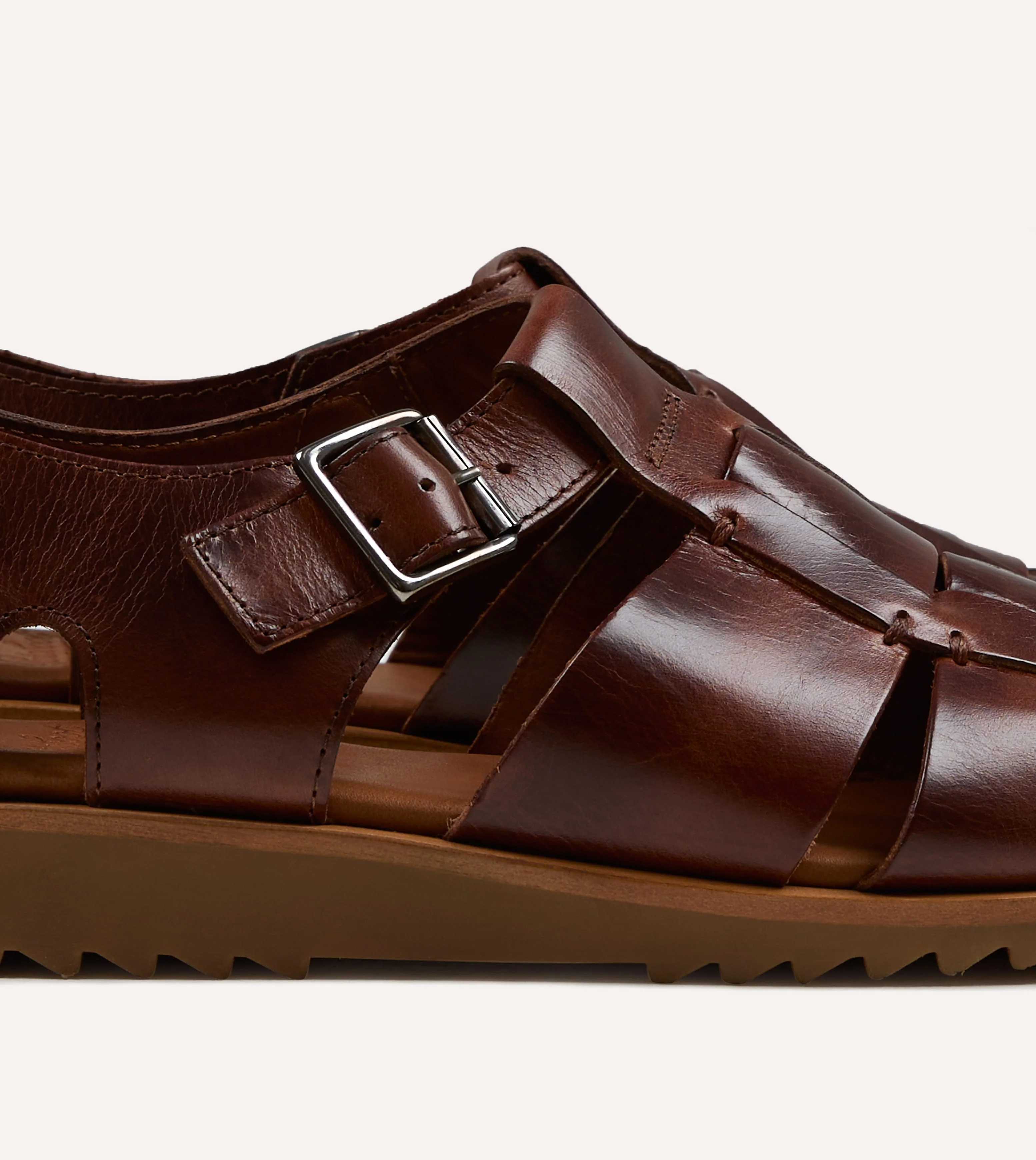 Paraboot Pacific Marron Brown Leather Sandal - Image 4